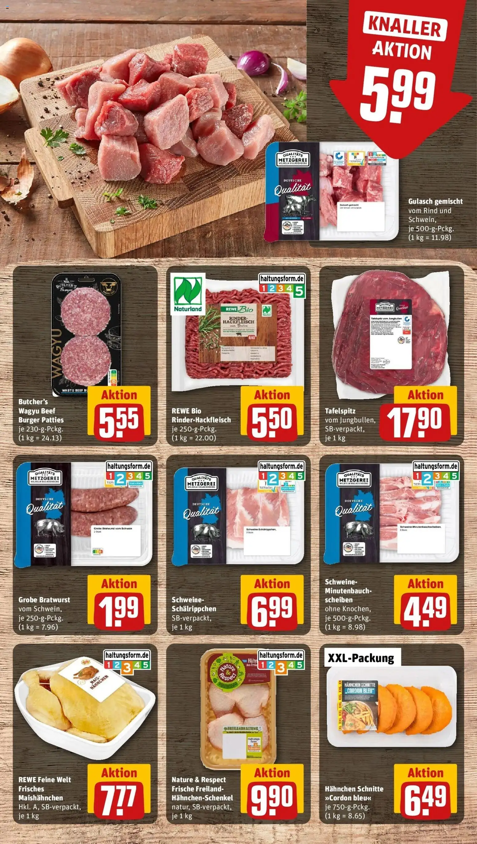 Rewe Prospekt Kappeln	 – gültig ab 09.03.2026 | Seite: 8 | Produkte: Hahnchen, Hahnchenschenkel, Bratwurst, Hackfleisch