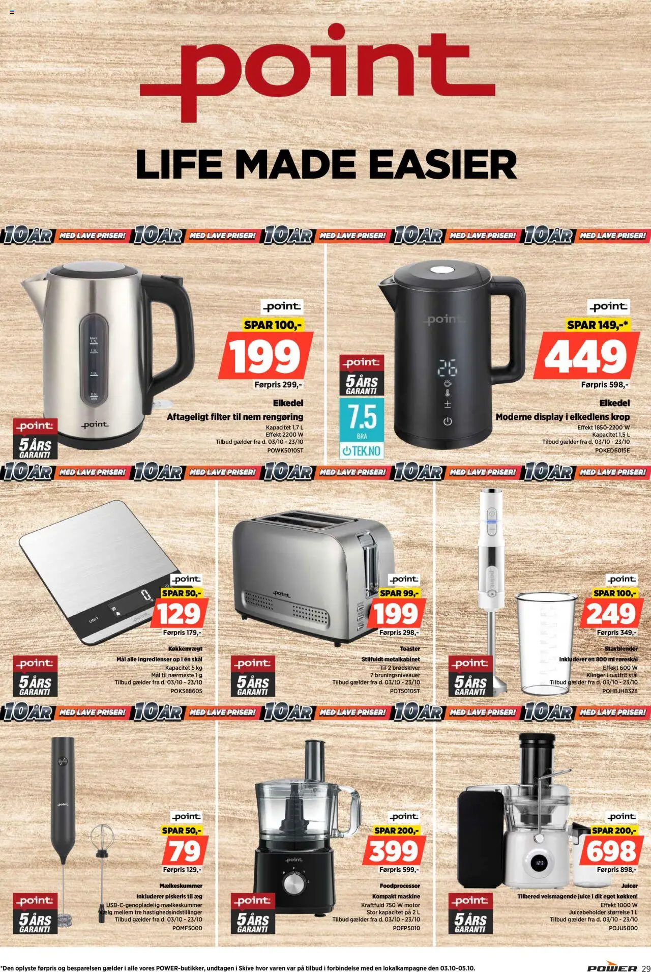 Power tilbudsavis – gyldig fra 17.10.2025 | Side: 29 | Produkter: Æg, Foodprocessor, Piskeris, Juicer