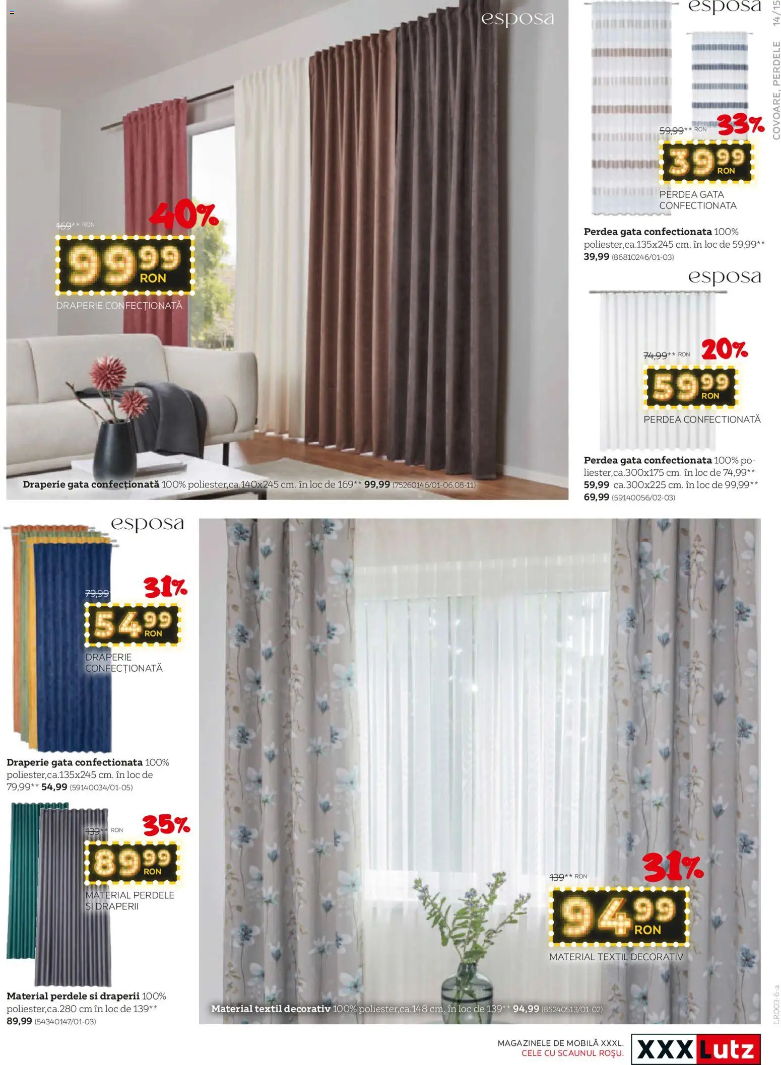 Noul catalog XXXLutz – valabil de la 02.03.2026 | Pagină: 15 | Produse: Perdea, Draperii