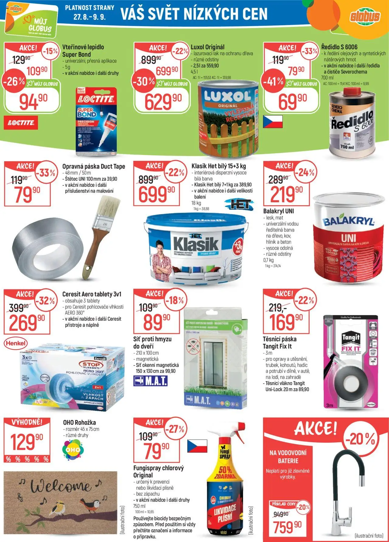 Globus leták - Brno od 27.08.2025 | Strana: 39 | Produkty: Globus, Síť, Štětec, Luxol