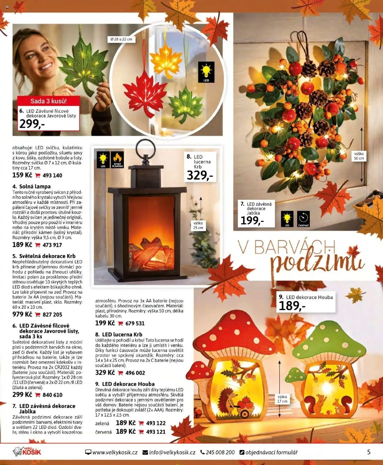 Velký Košík katalog září od 01.09.2025 | Strana: 5 | Produkty: Solná lampa, Svíčka, Svícen, LED