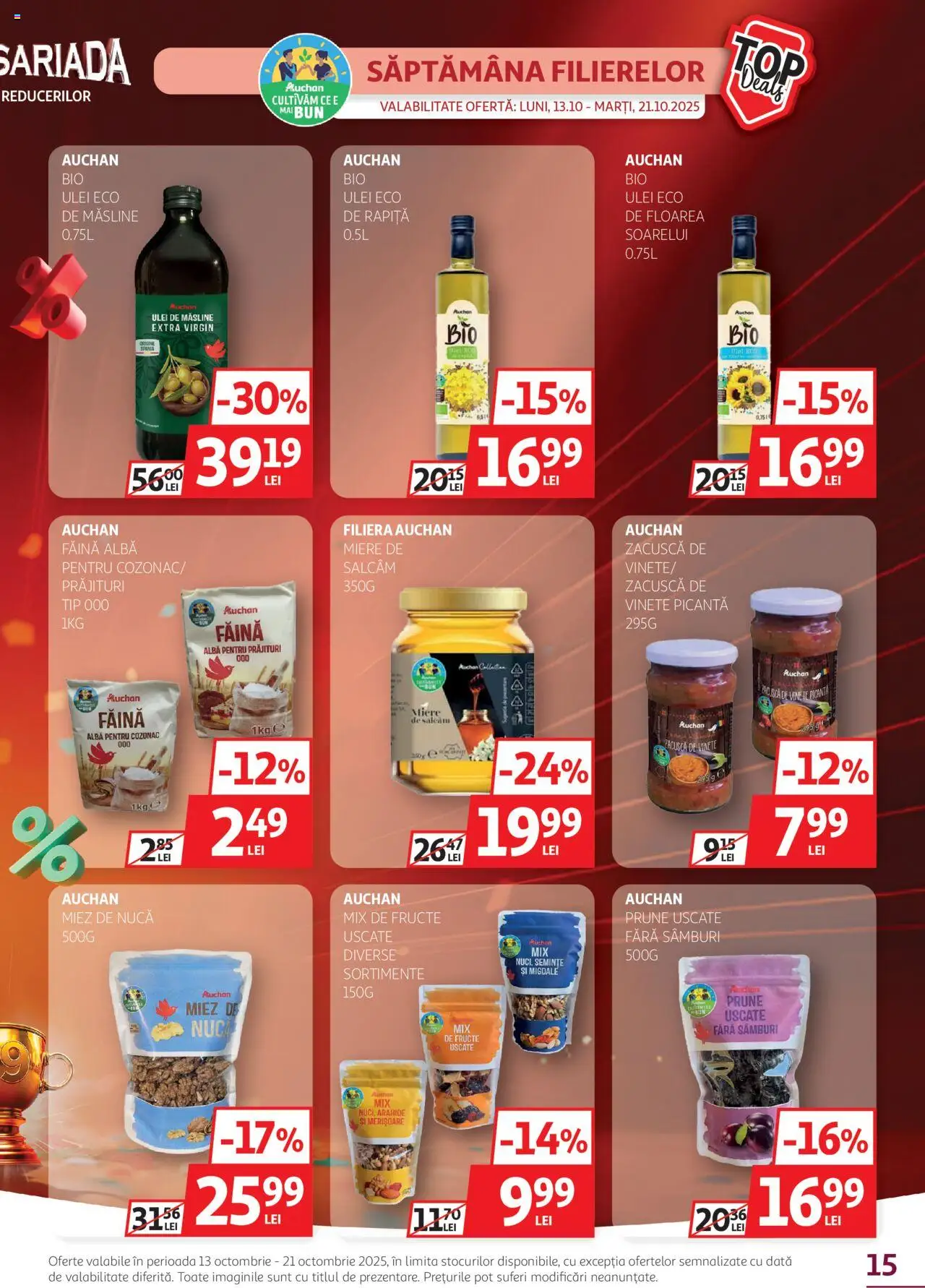 Noul catalog Auchan – valabil de la 13.10.2025 | Pagină: 15 | Produse: Măsline, Semințe, Zacuscă, Çocuk sutyeni