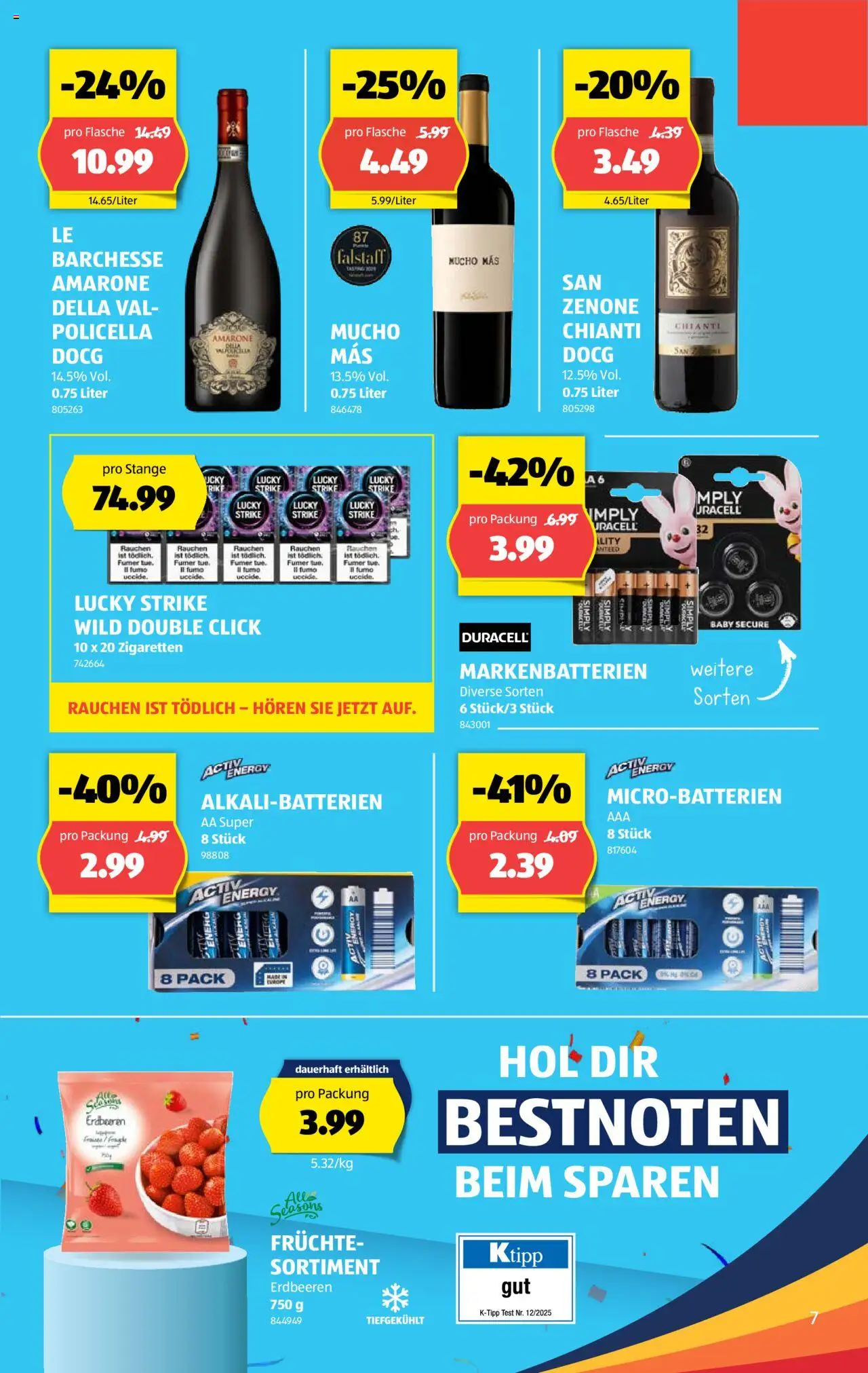 Aldi Aktionen ab 07.08.2025 | Seite: 7 | Produkte: Erdbeeren, Früchte