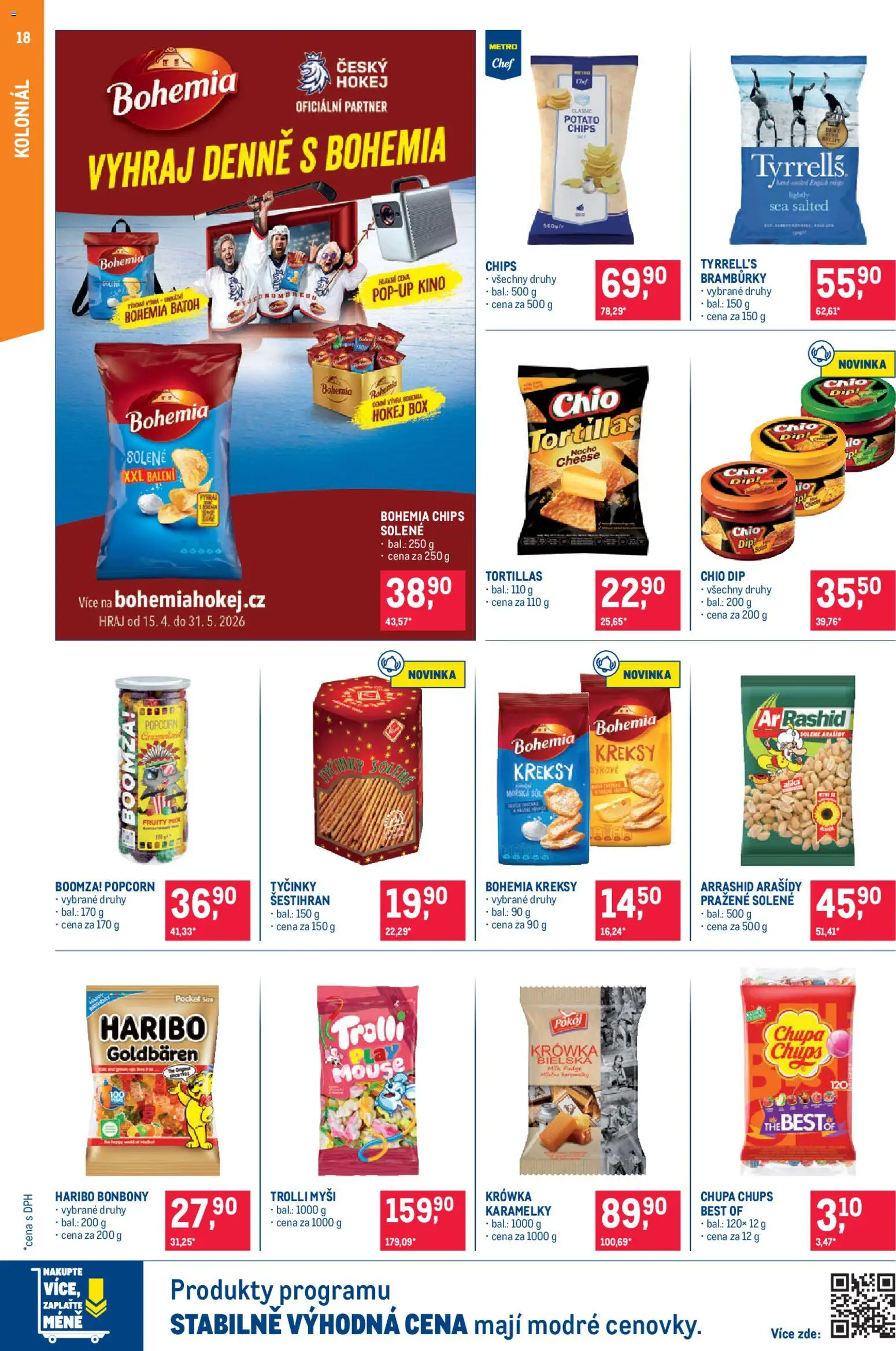 Makro leták - Pro milovníky jídla od 22.04.2026 | Strana: 18 | Produkty: Box, Batoh, Popcorn, Bohemia chips