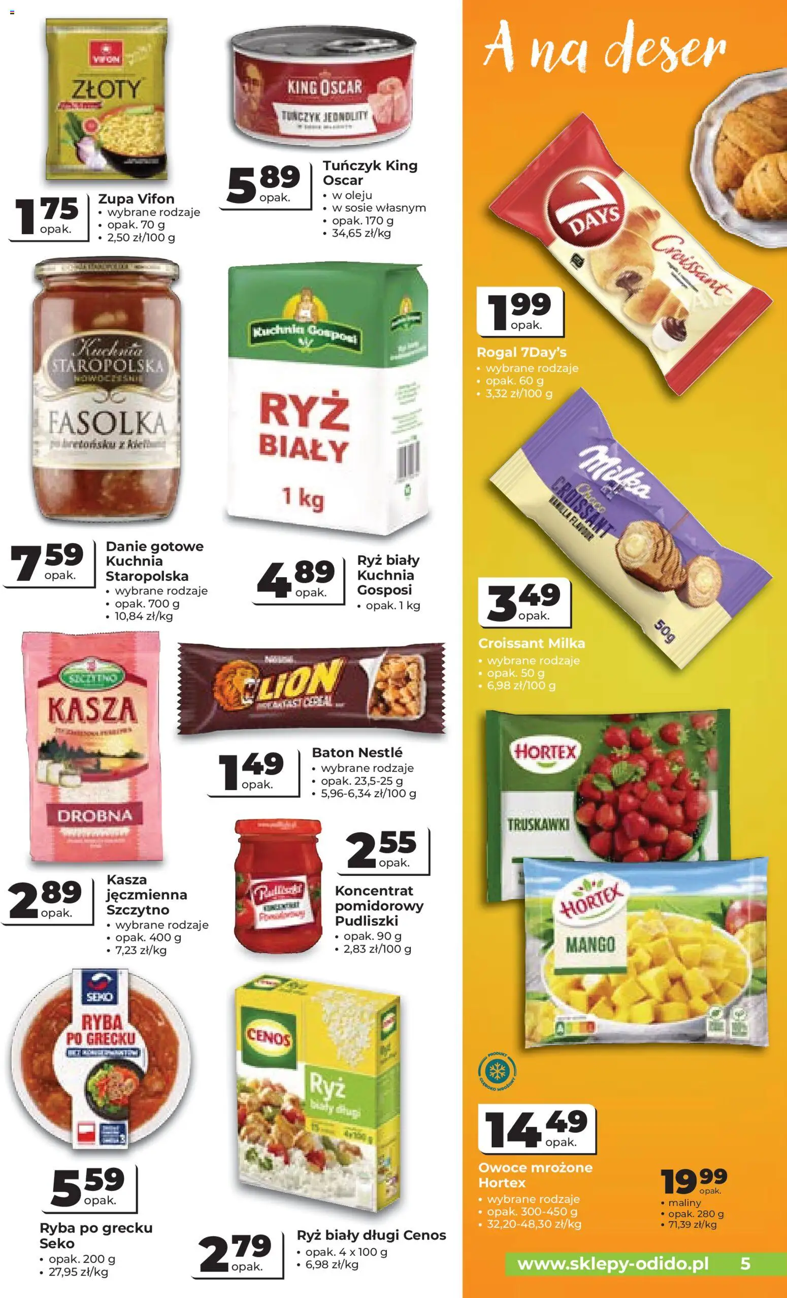 Odido gazetka od 15.04.2026 | Strona: 5 | Produkty: Mango, Zupa, Ryba, Owoce