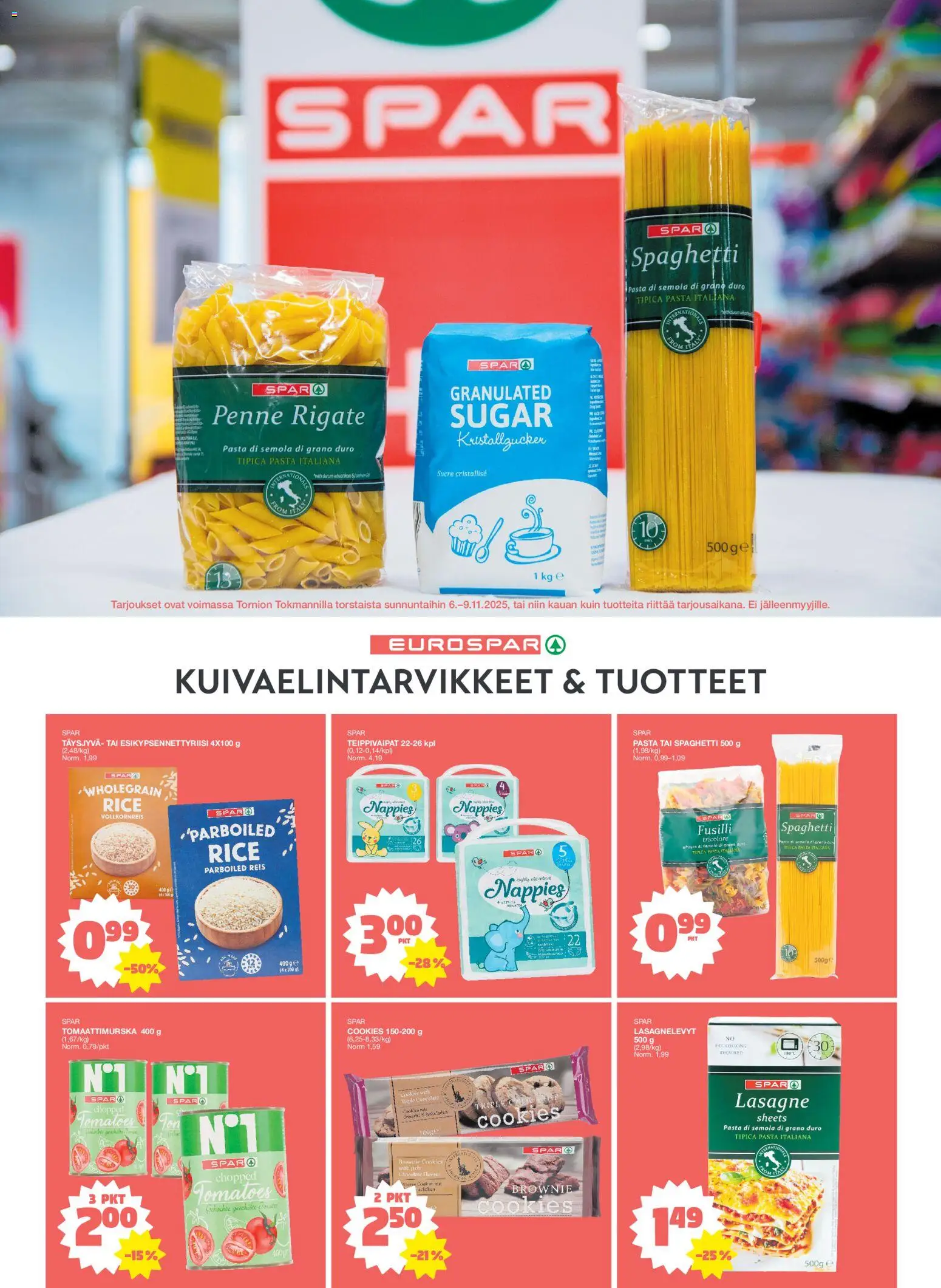 Tokmanni - Tornio EUROSPAR Avajaistarjoukset – voimassa 06.11.2025 alkaen | Sivu: 7 | Tuotteet: Pasta