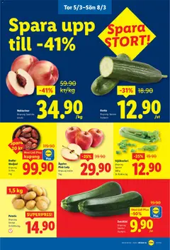 Lidl erbjudanden - Förhandsvisning av reklamblad från butik Lidl aktuell från 02.03.2026 | Sida: 28 | Produkter: Äpplen, Potatis, Gurka, Zucchini