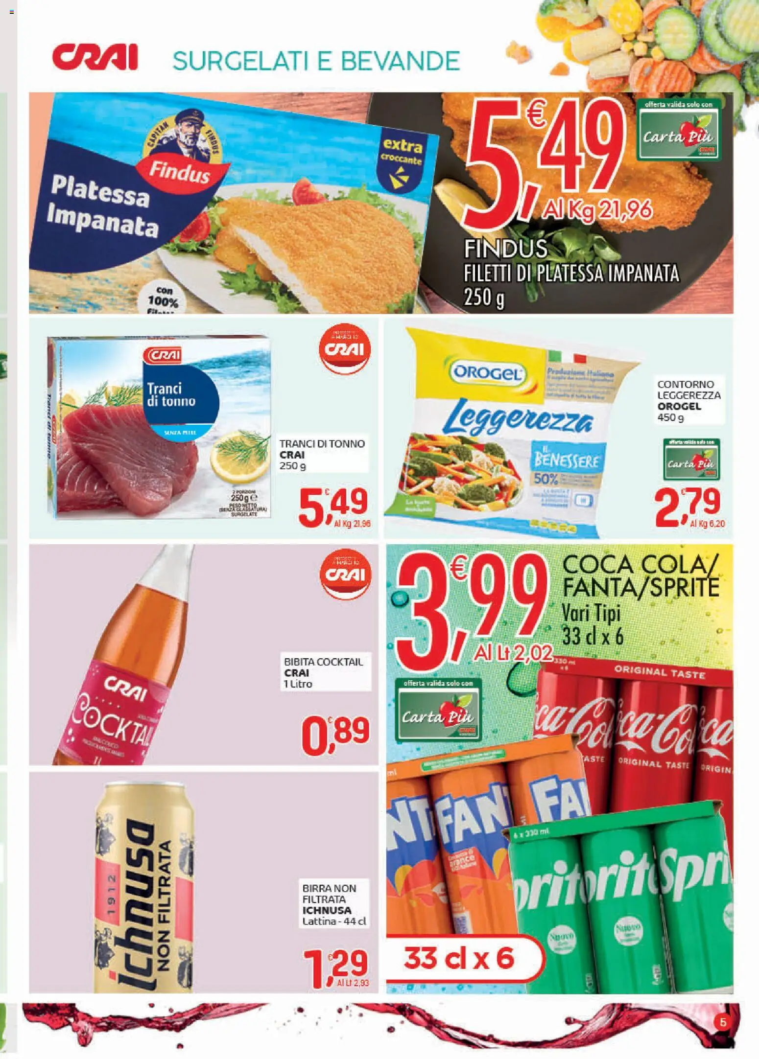 Volantino CRAI del 22.01.2026 | Pagina: 5 | Prodotti: Birra, Tonno, Bibita