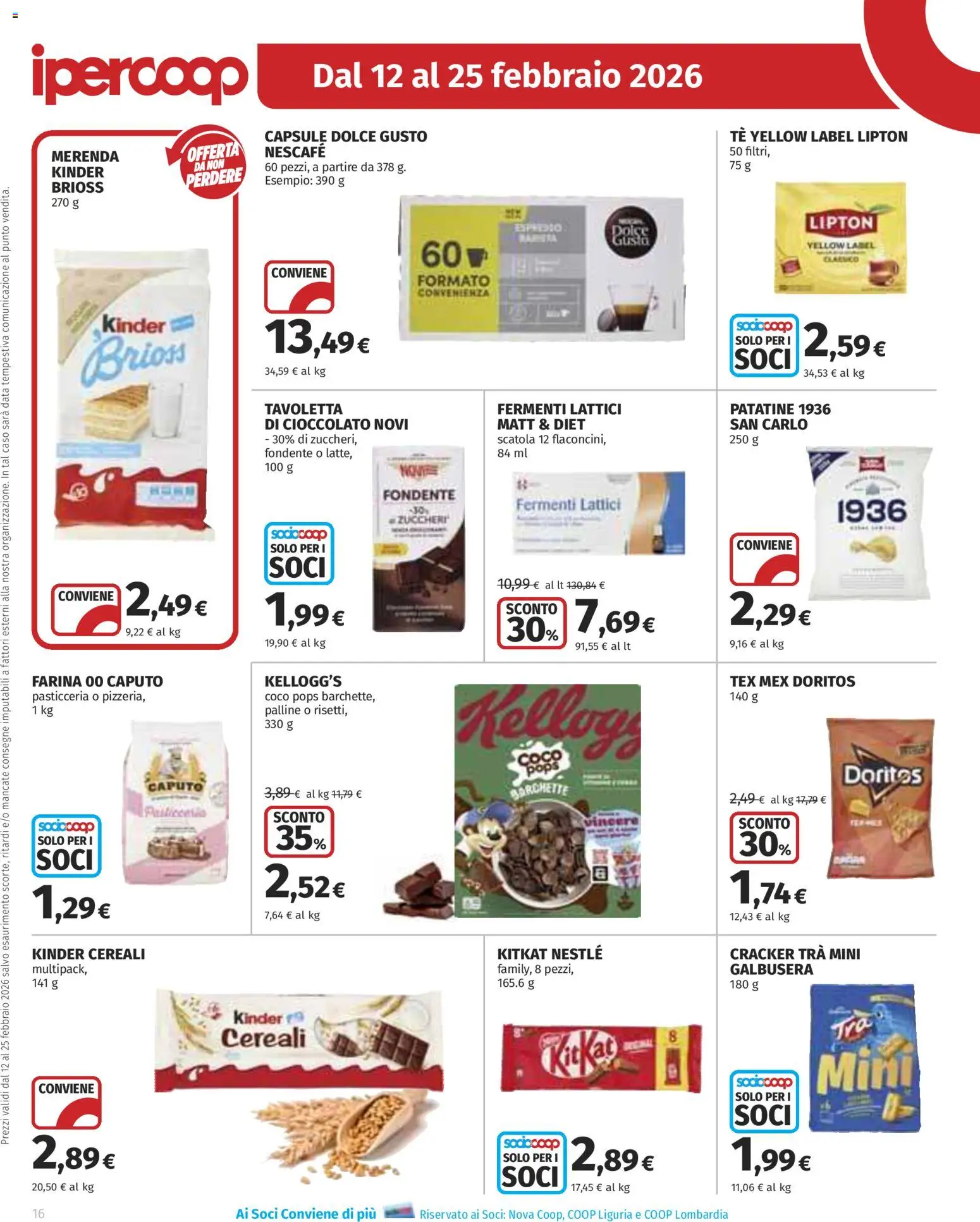 Volantino Ipercoop del 12.02.2026 | Pagina: 16 | Prodotti: Cioccolato, Tè, Data, Scatola