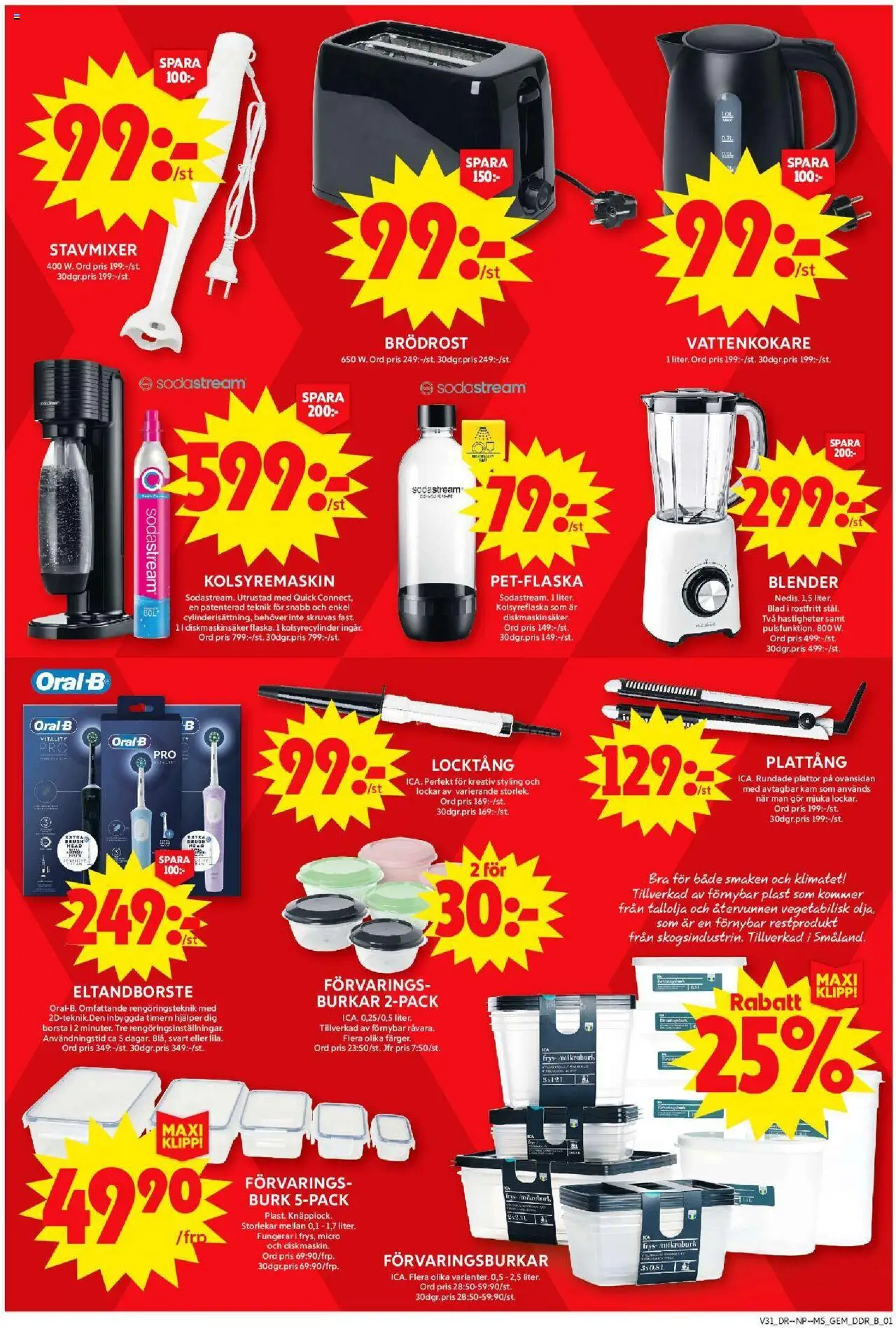 ICA Maxi reklamblad aktuell från 28.07.2025 | Sida: 8 | Produkter: Plattång, Eltandborste, Borsta, Frys