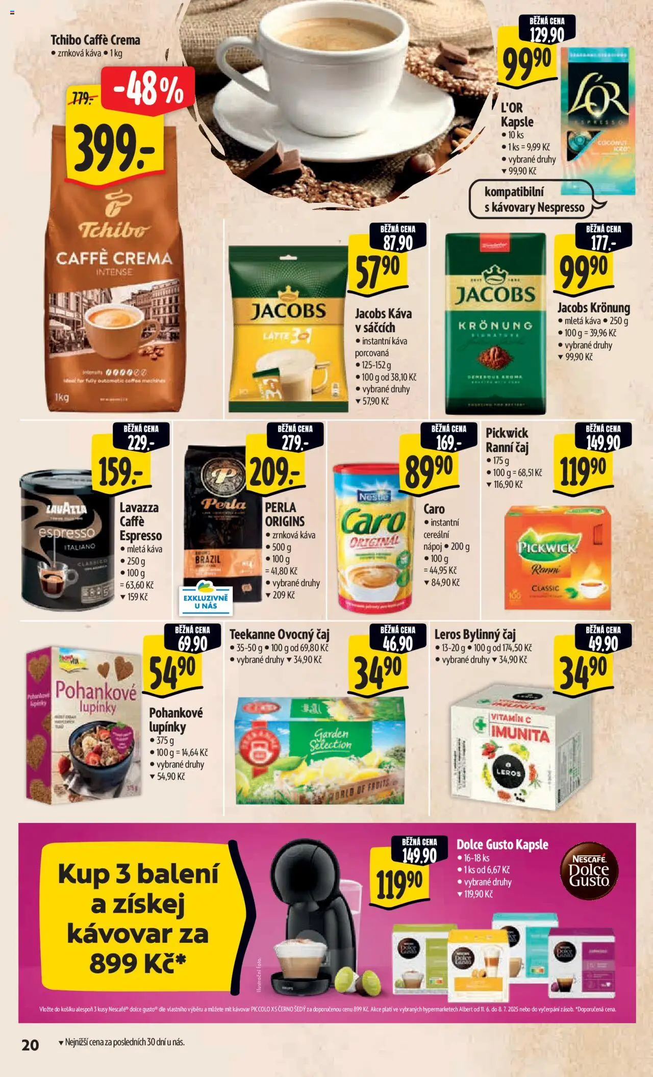 Albert leták - Hypermarket od 11.06.2025 | Strana: 28 | Produkty: Čaj, L'Or, Kávovar, Caffè crema
