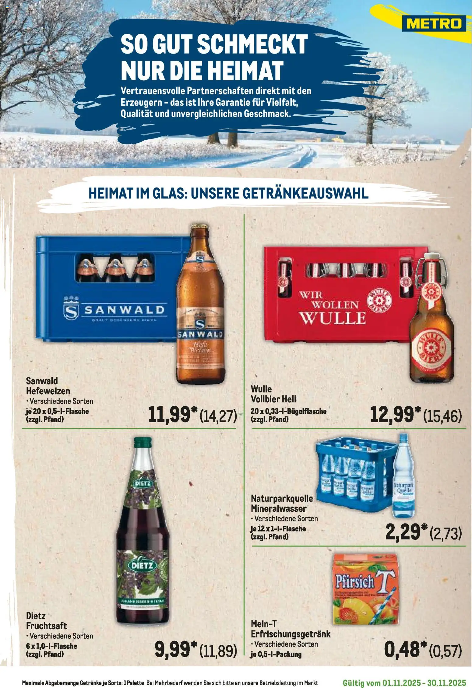 Metro Regionaler Flyer – gültig ab 01.11.2025 | Seite: 125 | Produkte: Mineralwasser, Pfirsich, Fruchtsaft