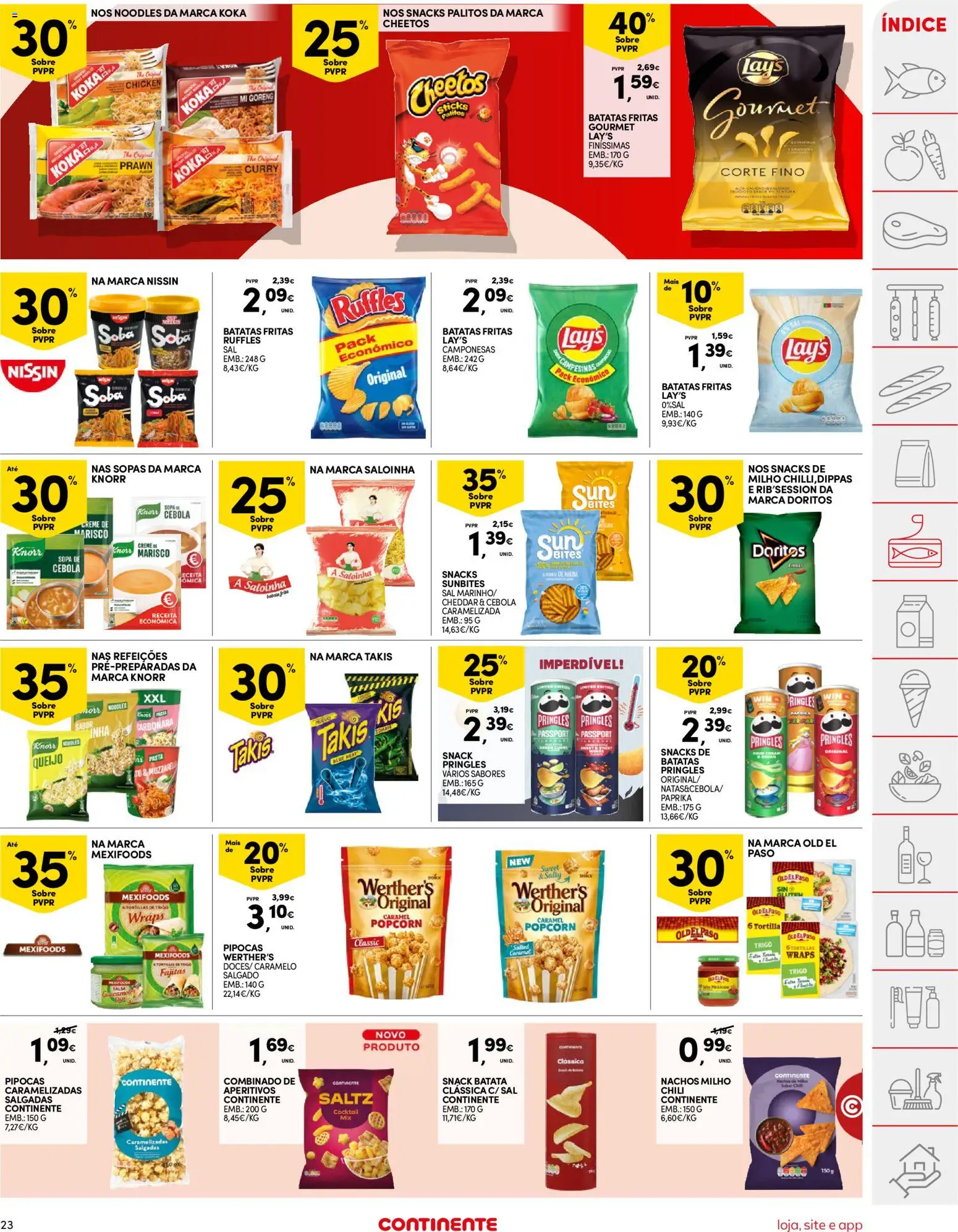 Continente folheto │ válido de 04.11.2025 | Página: 23 | Produtos: Pipocas, Queijo, Creme, Milho