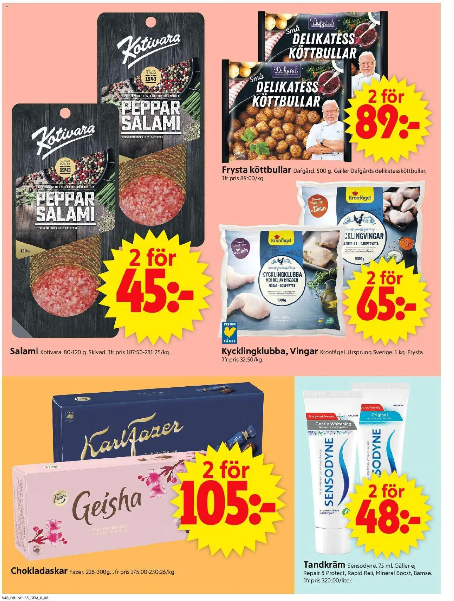ICA Supermarket reklamblad aktuell från 24.11.2025 | Sida: 10 | Produkter: Köttbullar, Tandkräm, Galler, Peppar