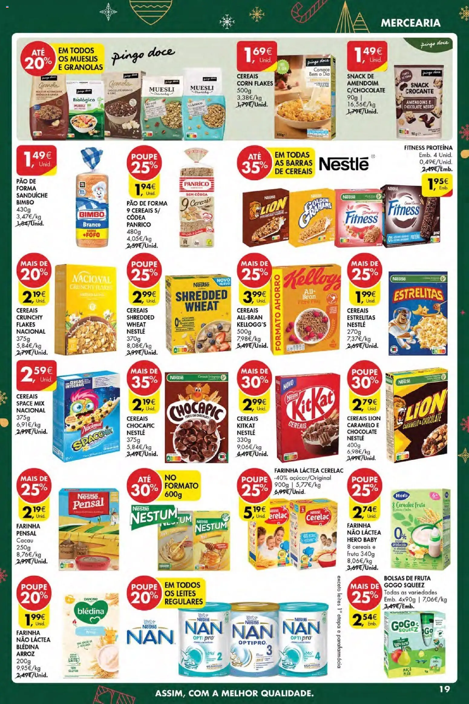 Pingo Doce Poupe Esta Semana Açores │ válido de 18.12.2025 | Página: 19 | Produtos: Pão de forma, Maça, Cereais, Proteina