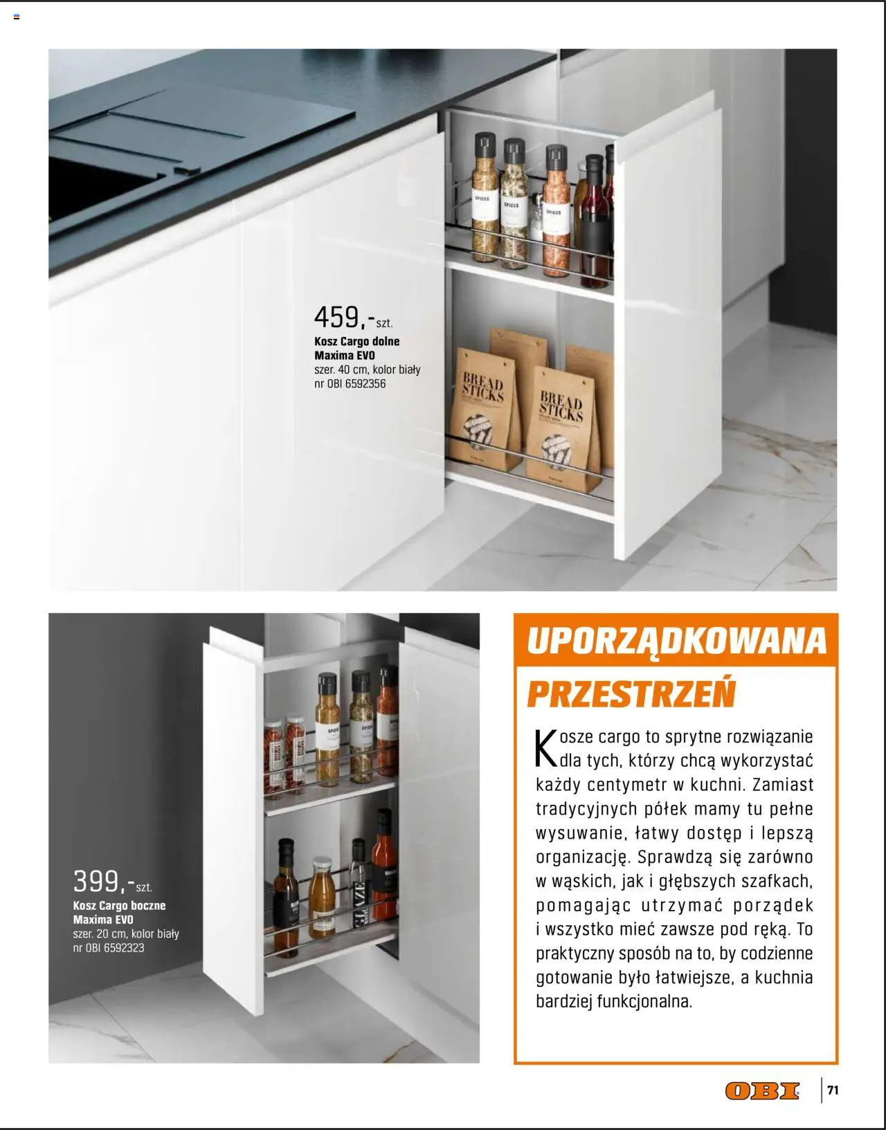 OBI Gazetka - Kuchnia Łazienka Salon od 20.08.2025 | Strona: 71 | Produkty: Kosz