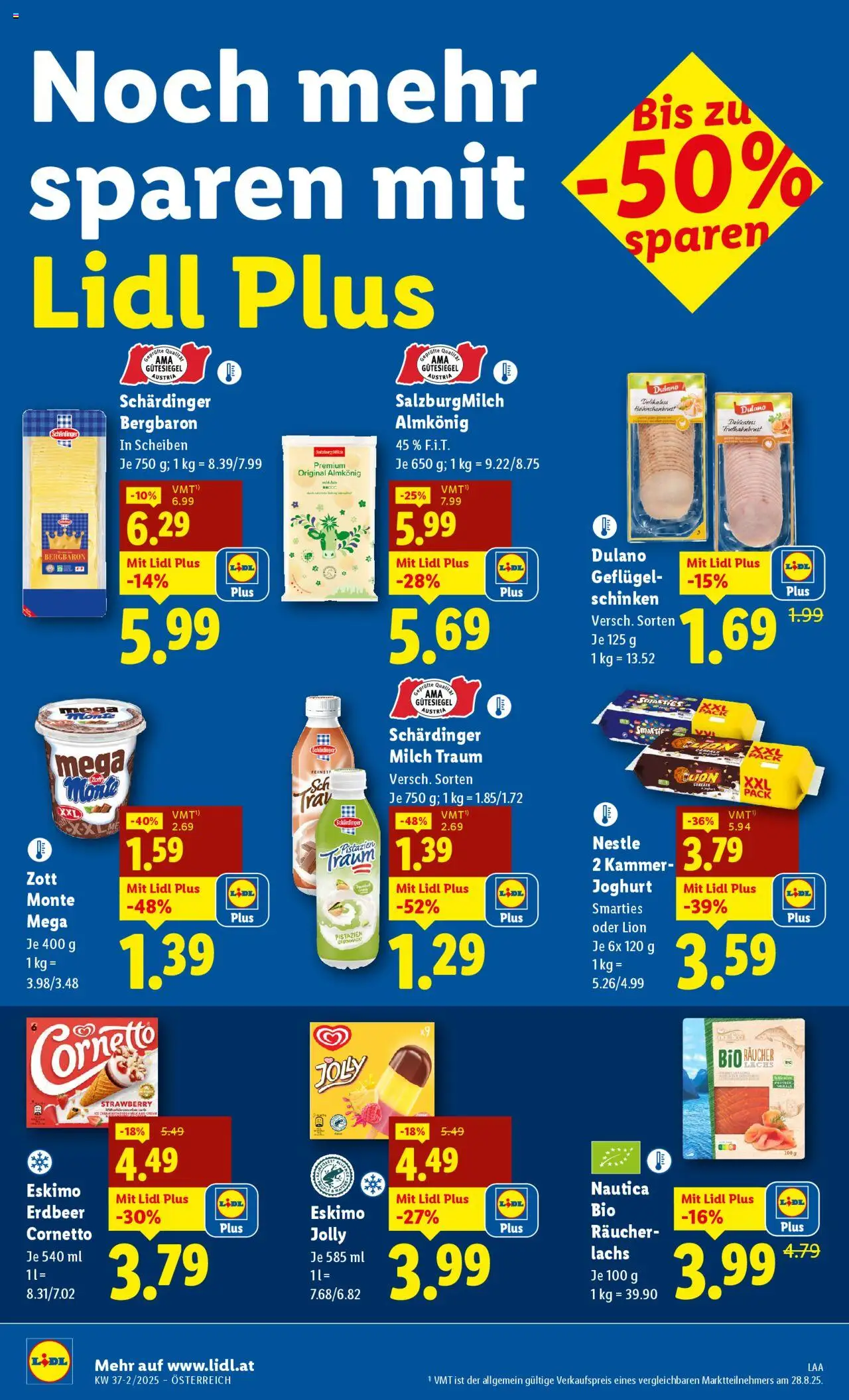 Lidl Flugblatt gültig ab 11.09.2025 | Seite: 12 | Produkte: Milch, Joghurt, Schinken