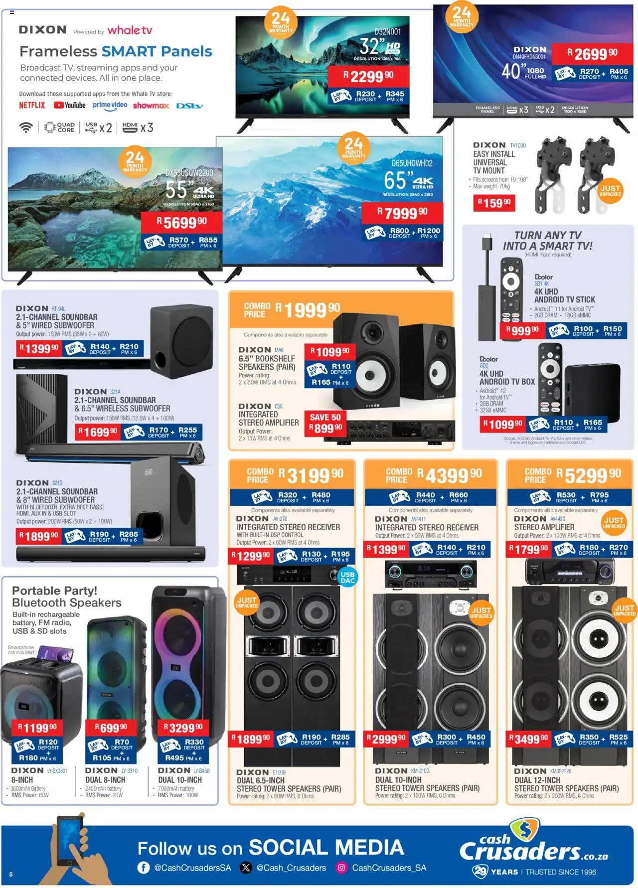 New Cash Crusaders catalogue – valid from 13.09.2025 | Page: 5 | Products: Smartphone, USB, Soundbar, Subwoofer