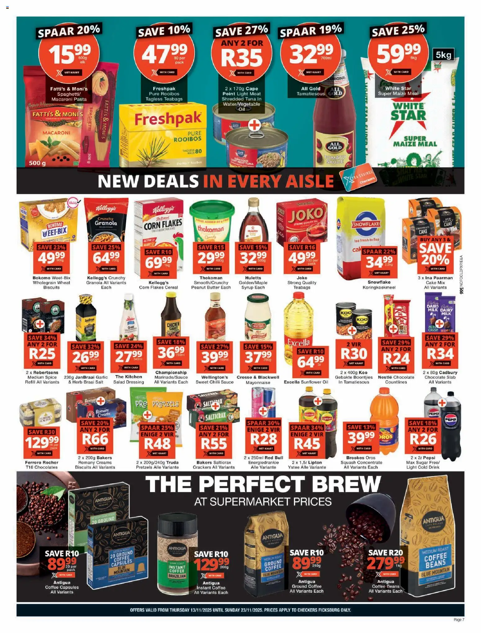 New Checkers catalogue – valid from 13.11.2025 | Page: 7 | Products: Milk, Biscuits, Salt, Chilli