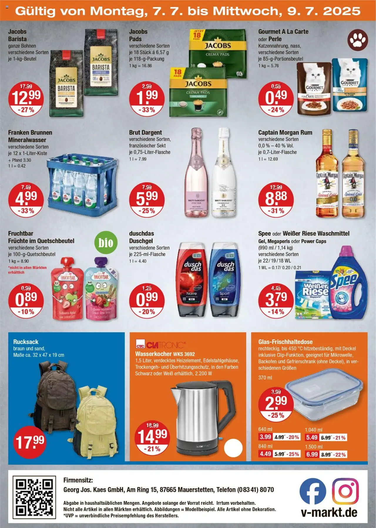 V-Markt - Schwaben/Oberbayern - gültig ab dem 03.07.2025 | Seite: 20 | Produkte: Gefrierschrank, Spee, Brut dargent, Telefon