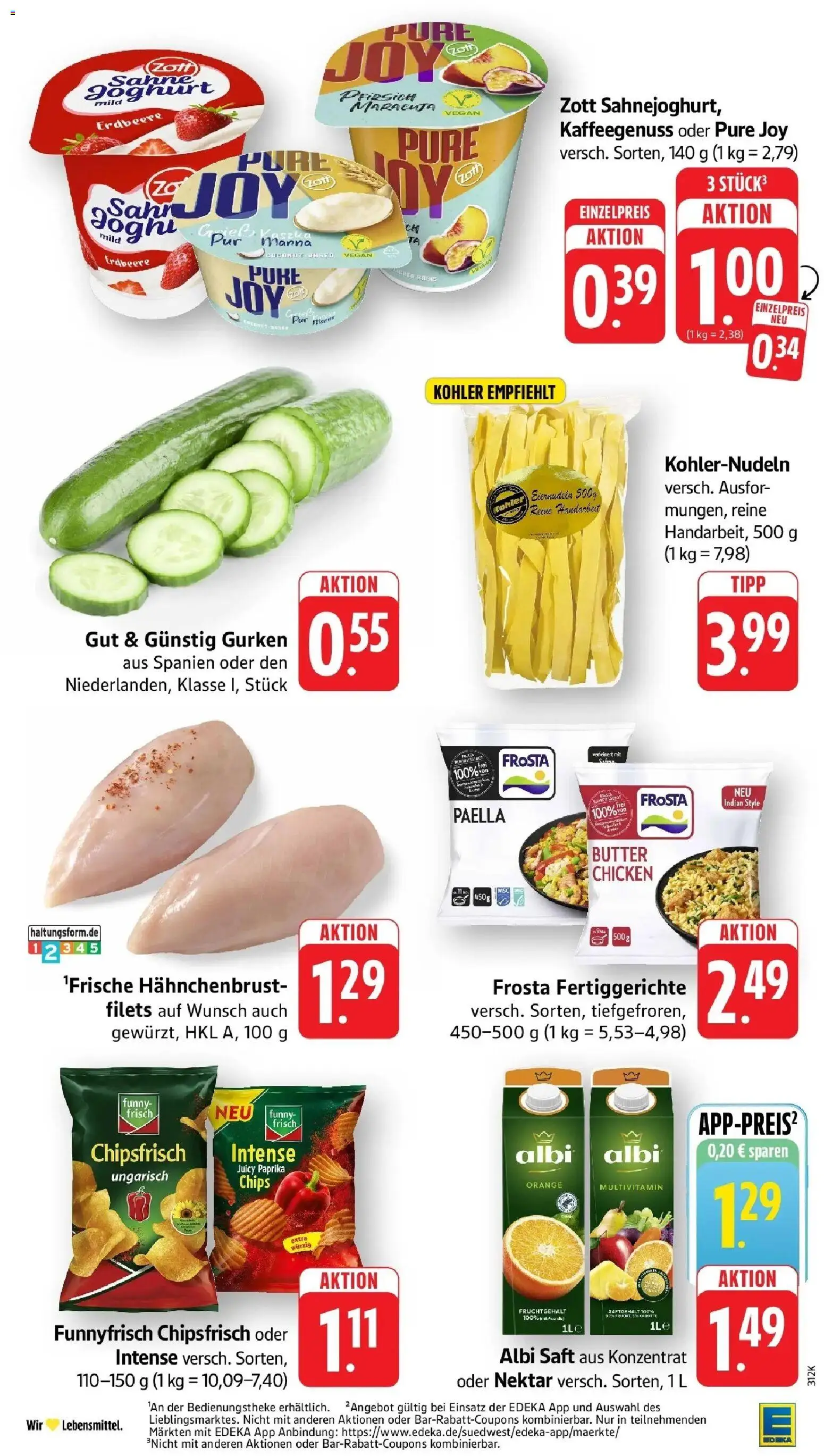 E center Prospekt Kehl	 – gültig ab 05.04.2026 | Seite: 2 | Produkte: Butter, Saft, Chips, Gurken