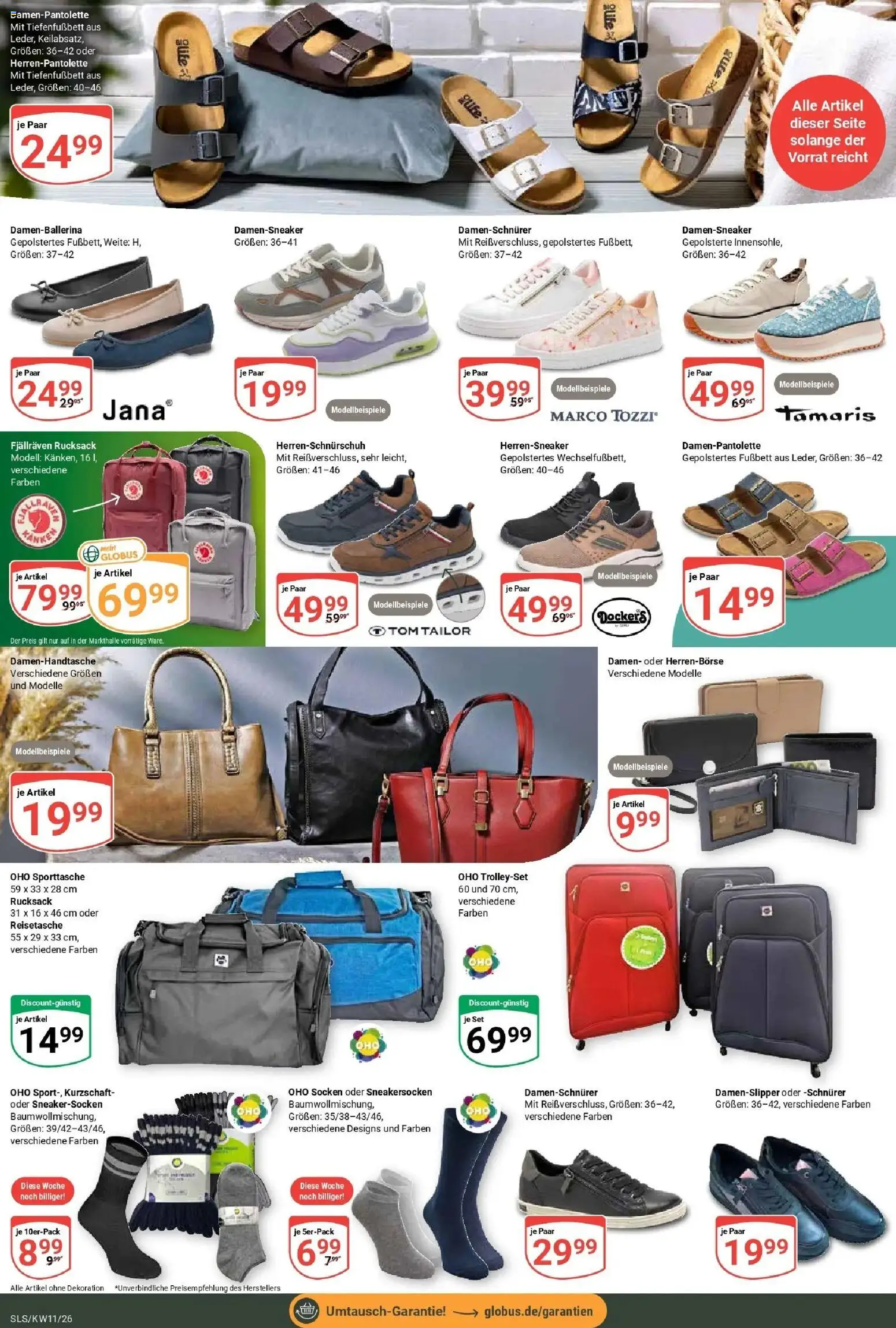Globus prospekt Saarlouis	 – gültig ab 09.03.2026 | Seite: 24 | Produkte: Socken, Rucksack, Reisetasche
