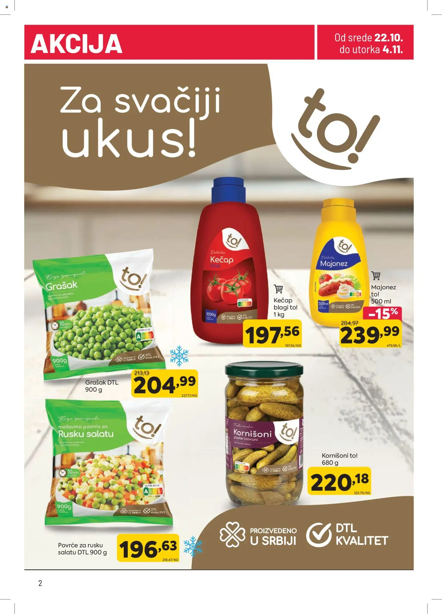 PerSu katalog - važi od 22.10.2025 | Strana: 2 | Proizvode: Majonez, Kečap, Grašak, Kornišoni