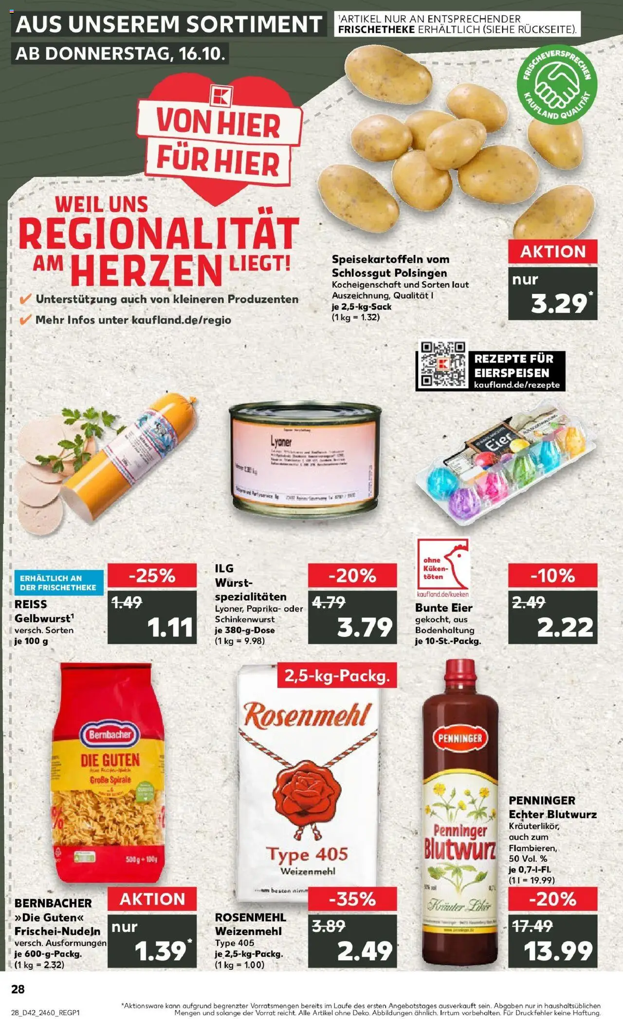 Kaufland prospekt Nördlingen	 – gültig ab 15.10.2025 | Seite: 28 | Produkte: Eier, Paprika, Wurst, Pasta