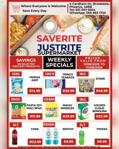 Preview of Saverite specials valid from 11.08.2025