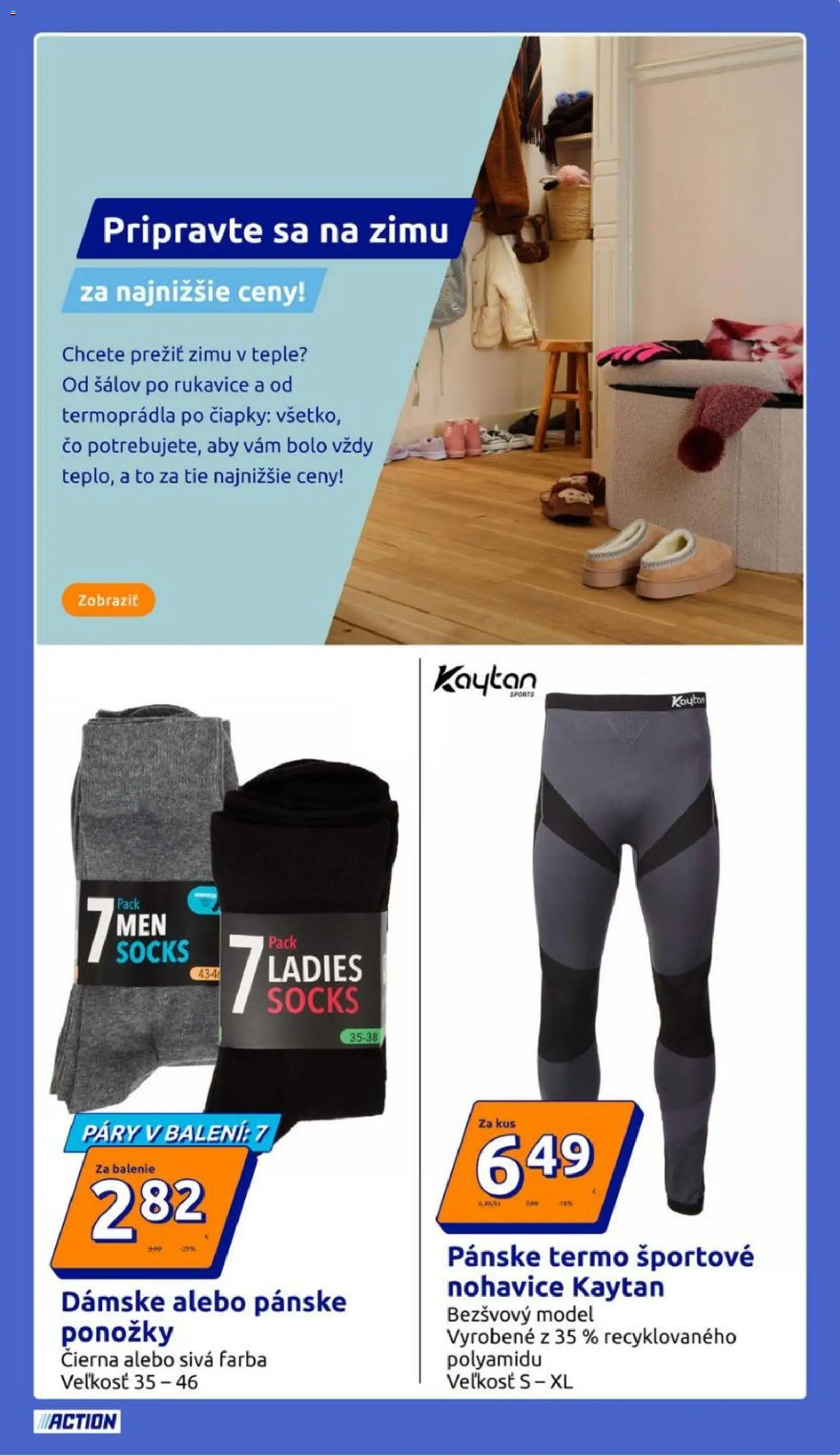 Nové Action akcie – leták je platný od 21.01.2026 | Strana: 19 | Produkty: Nohavice, Ponožky, Rukavice