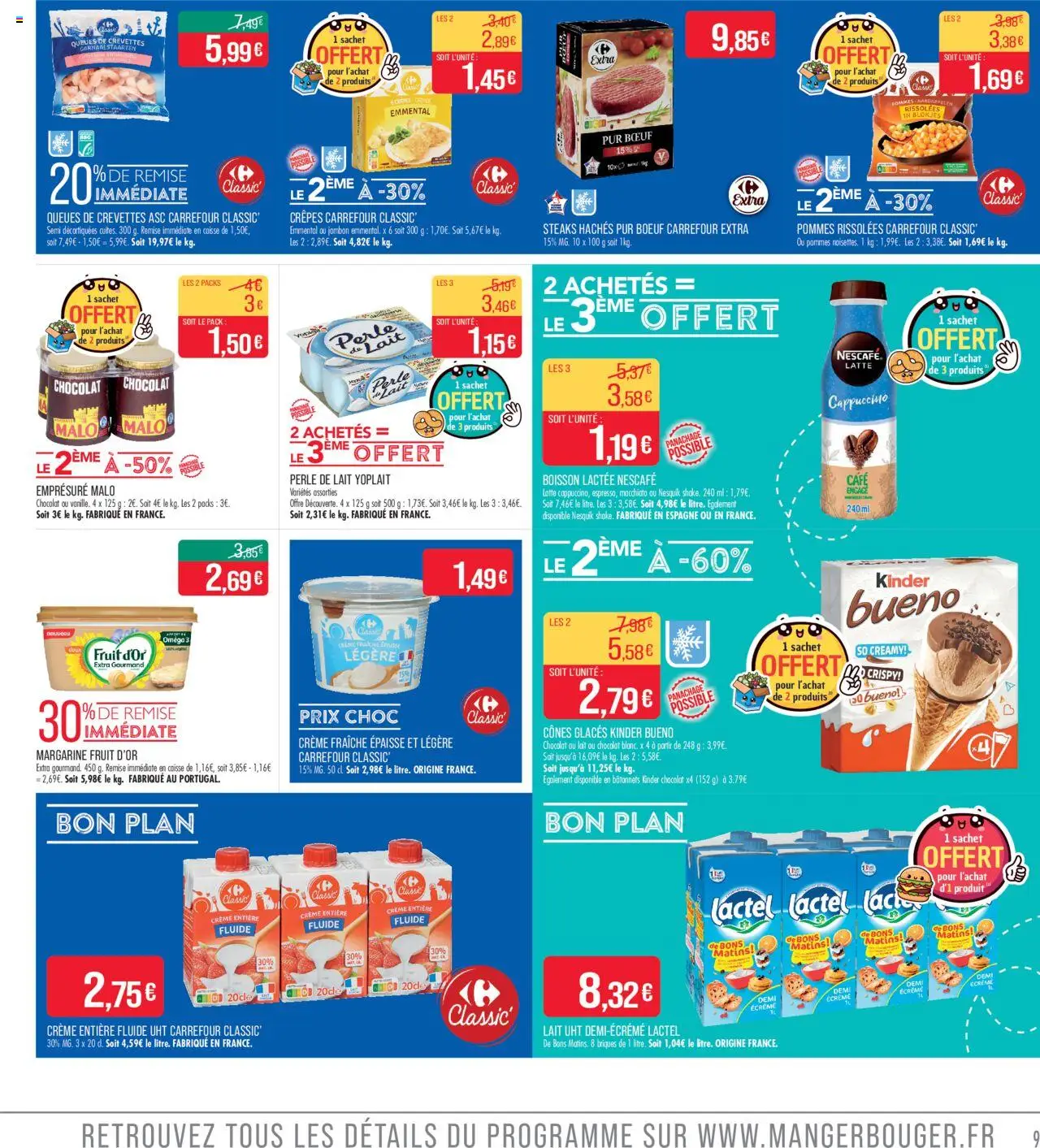  | Page: 9 | Produits: Glaces, Briques, Jambon, Crème fraiche
