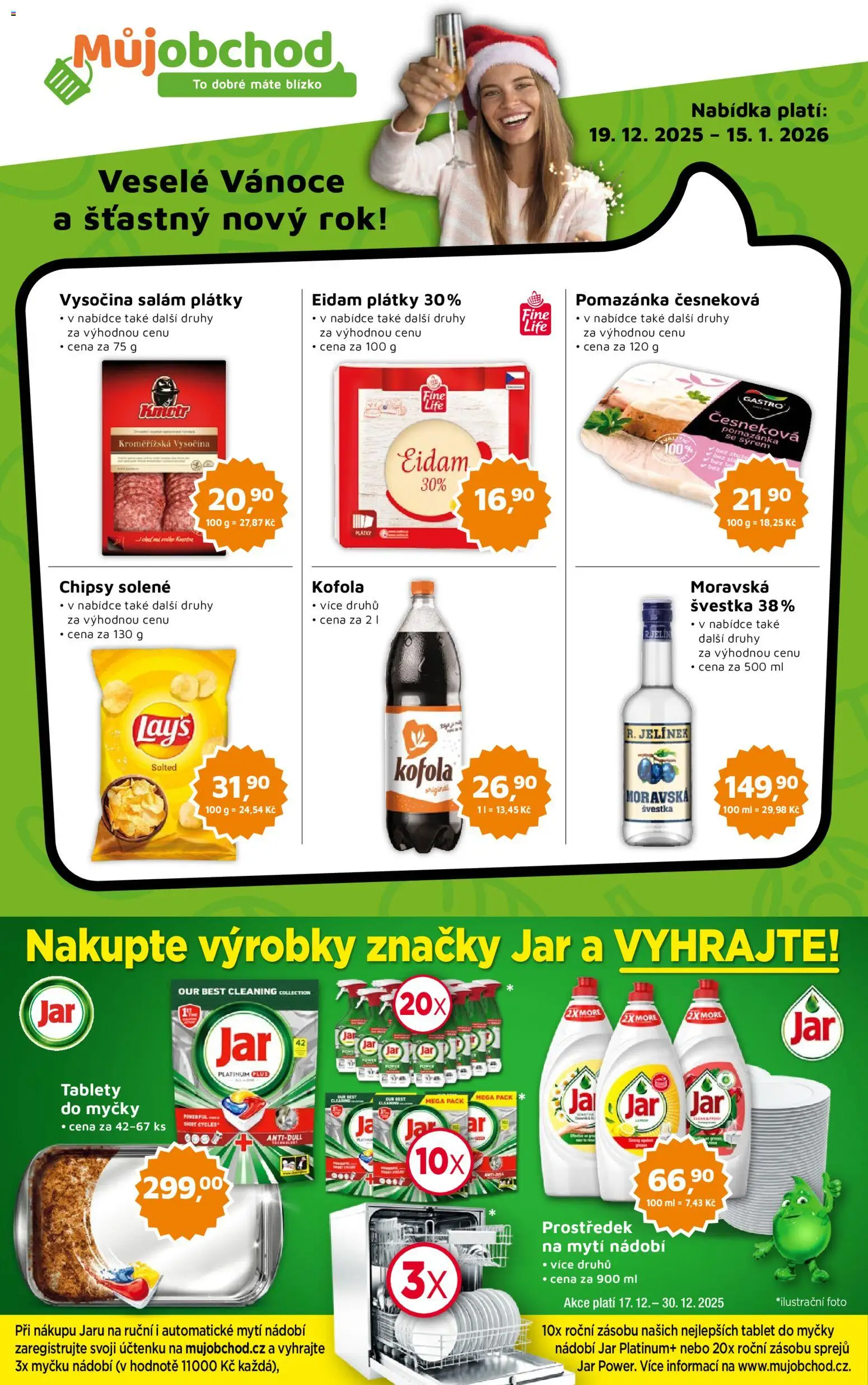 Můj obchod leták od 19.12.2025 | Strana: 1 | Produkty: Salám, Nádobí, Eidam, Jar