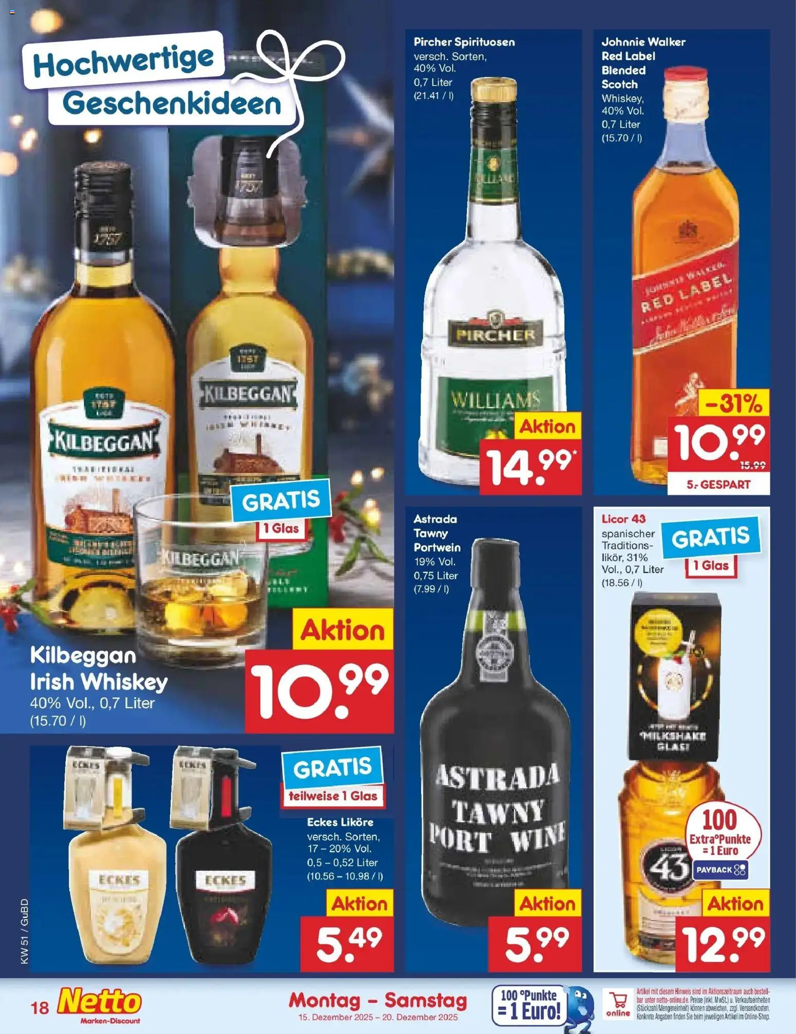 Netto Marken-Discount prospekt Augustusburg	 – gültig ab 15.12.2025 | Seite: 20 | Produkte: Whiskey, Johnnie walker