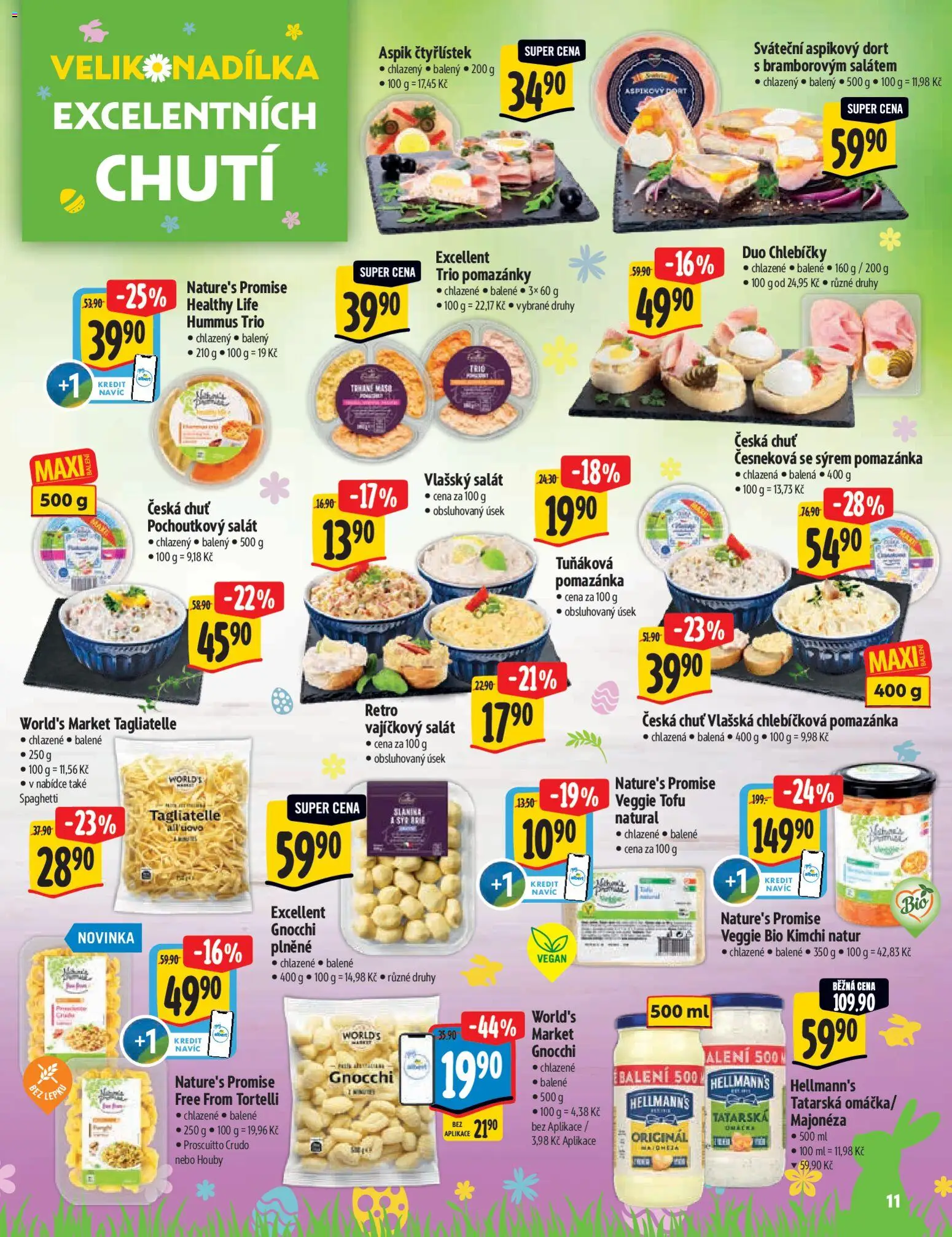 Albert katalog - Supermarket - Delikatesy od 11.03.2026 | Strana: 11 | Produkty: Veggie, Tofu, Pomazánka, Brie