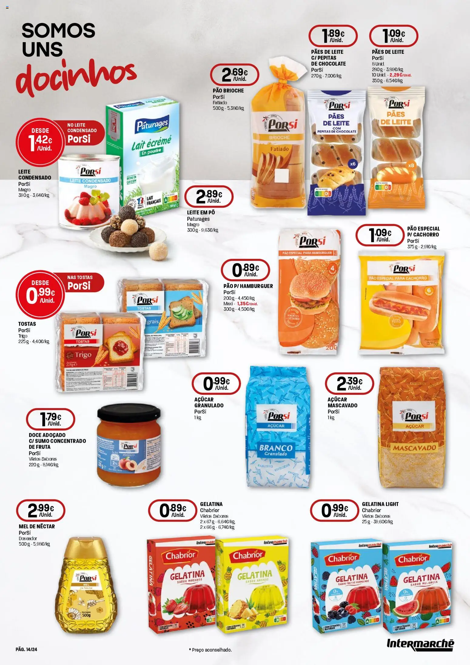 Intermarché folheto │ válido de 06.11.2025 | Página: 14 | Produtos: Tostas, Hambúrguer, Pão, Chocolate