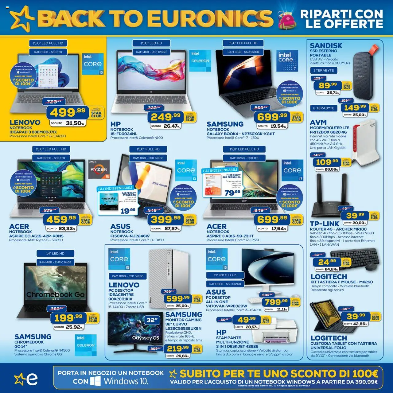 Volantino Euronics del 21.08.2025 | Pagina: 2 | Prodotti: Mobile, Tablet, Stampante, Mouse