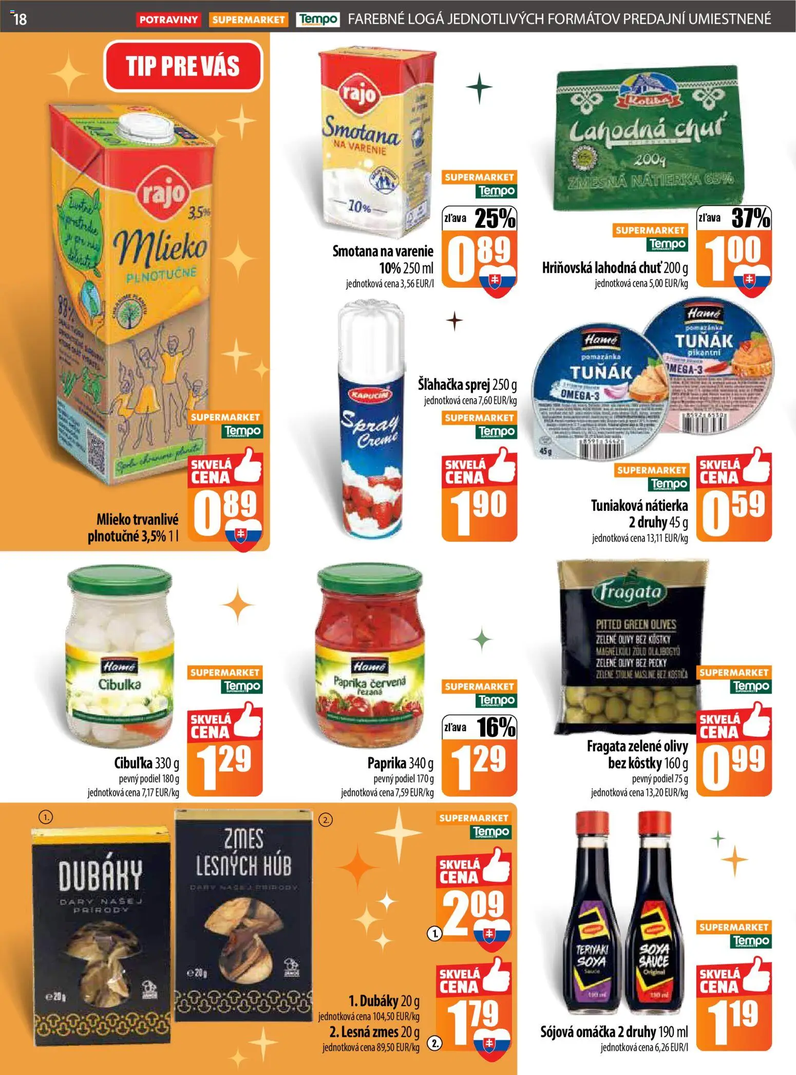 Nové COOP Jednota akcie – leták je platný od 22.12.2025 | Strana: 18 | Produkty: Paprika, Smotana, Omáčka, Šľahačka