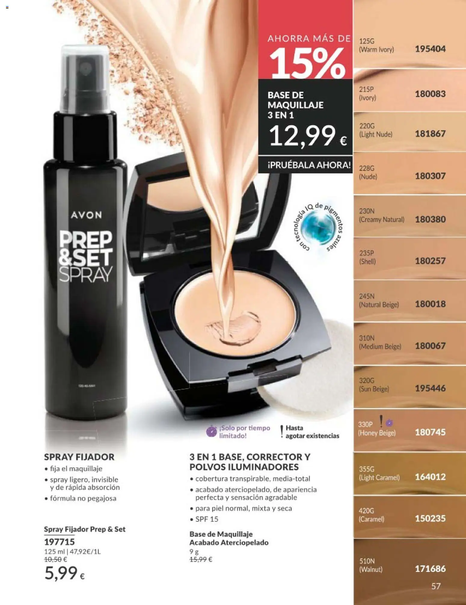 Catálogo AVON campaña 5 │ válido desde el 01.05.2026 | Página: 57 | Productos: Maquillaje, Corrector, Base de maquillaje