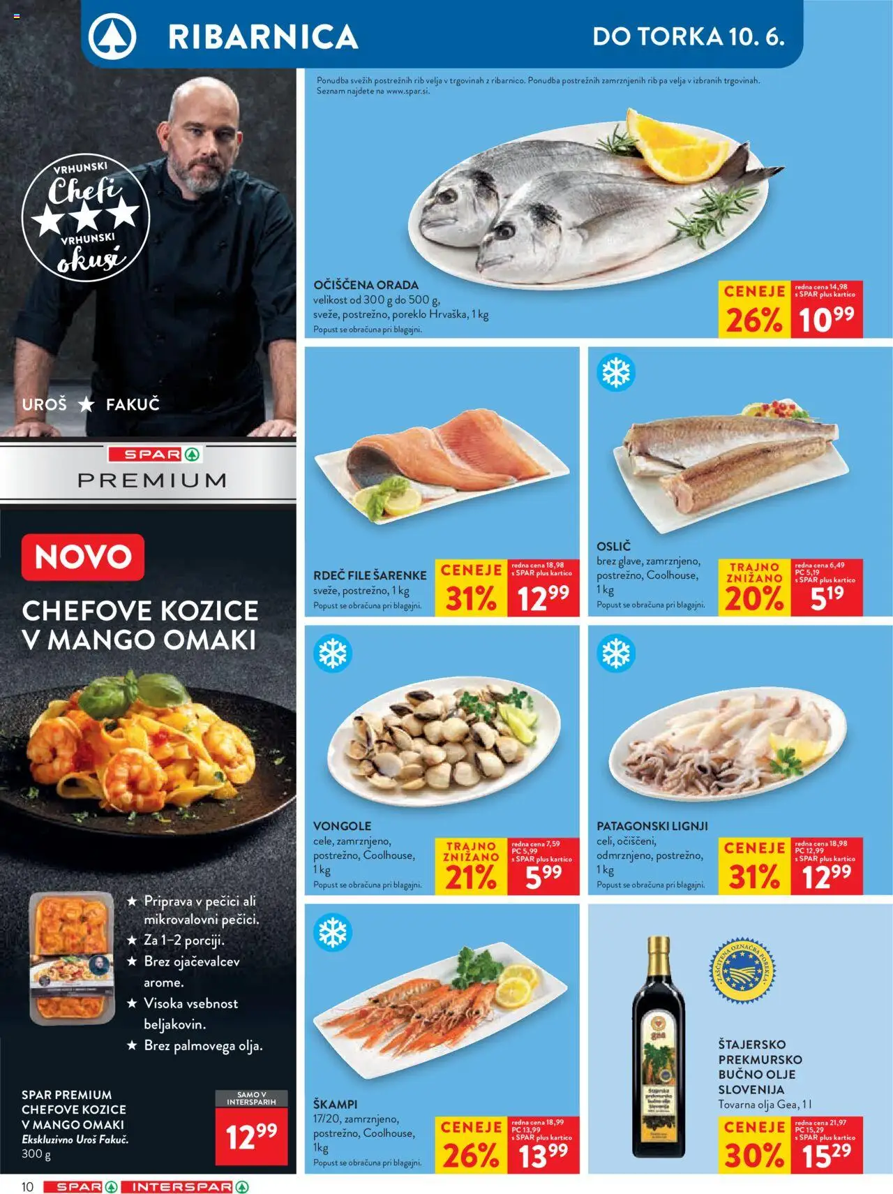 Spar katalog 23/25 │ velja od 04.06.2025 | Stran: 12 | Izdelki: Oslič, Kozice, Olje, Orada