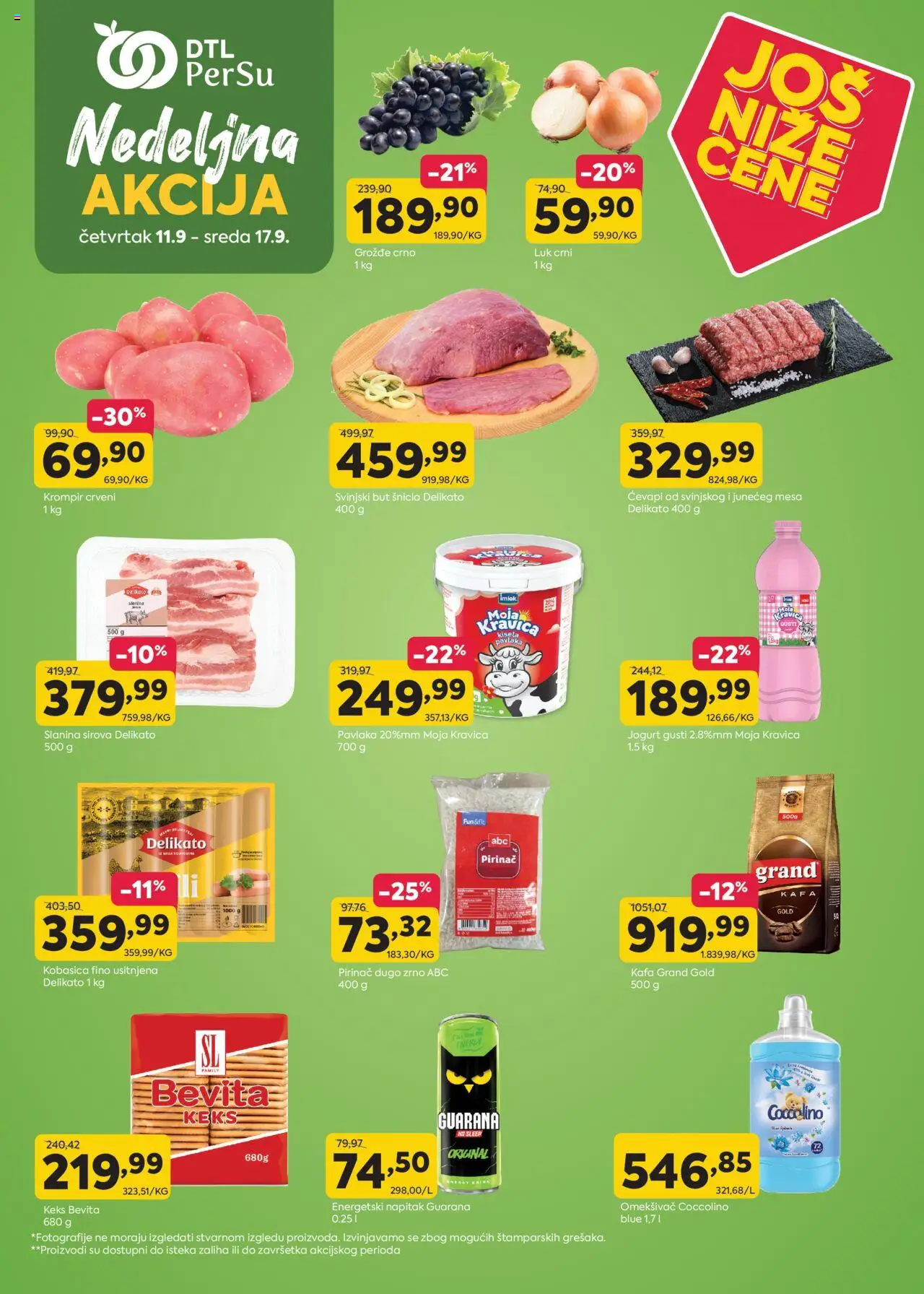PerSu katalog - važi od 11.09.2025 | Strana: 1 | Proizvode: Guarana, Pirinač, Coccolino, Pavlaka