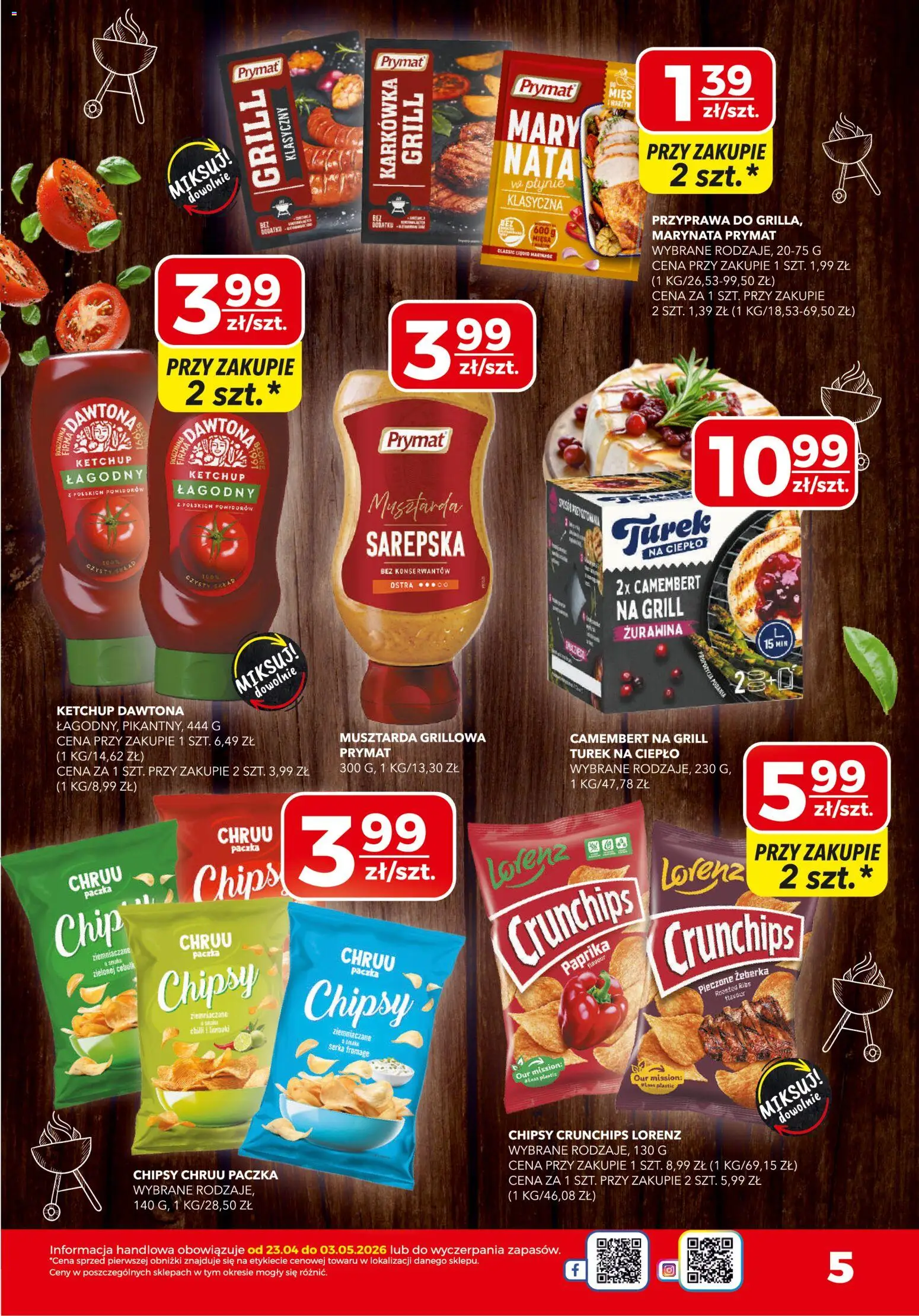 Top Market gazetka od 23.04.2026 | Strona: 5 | Produkty: Chipsy, Ketchup, Grill, Żurawina