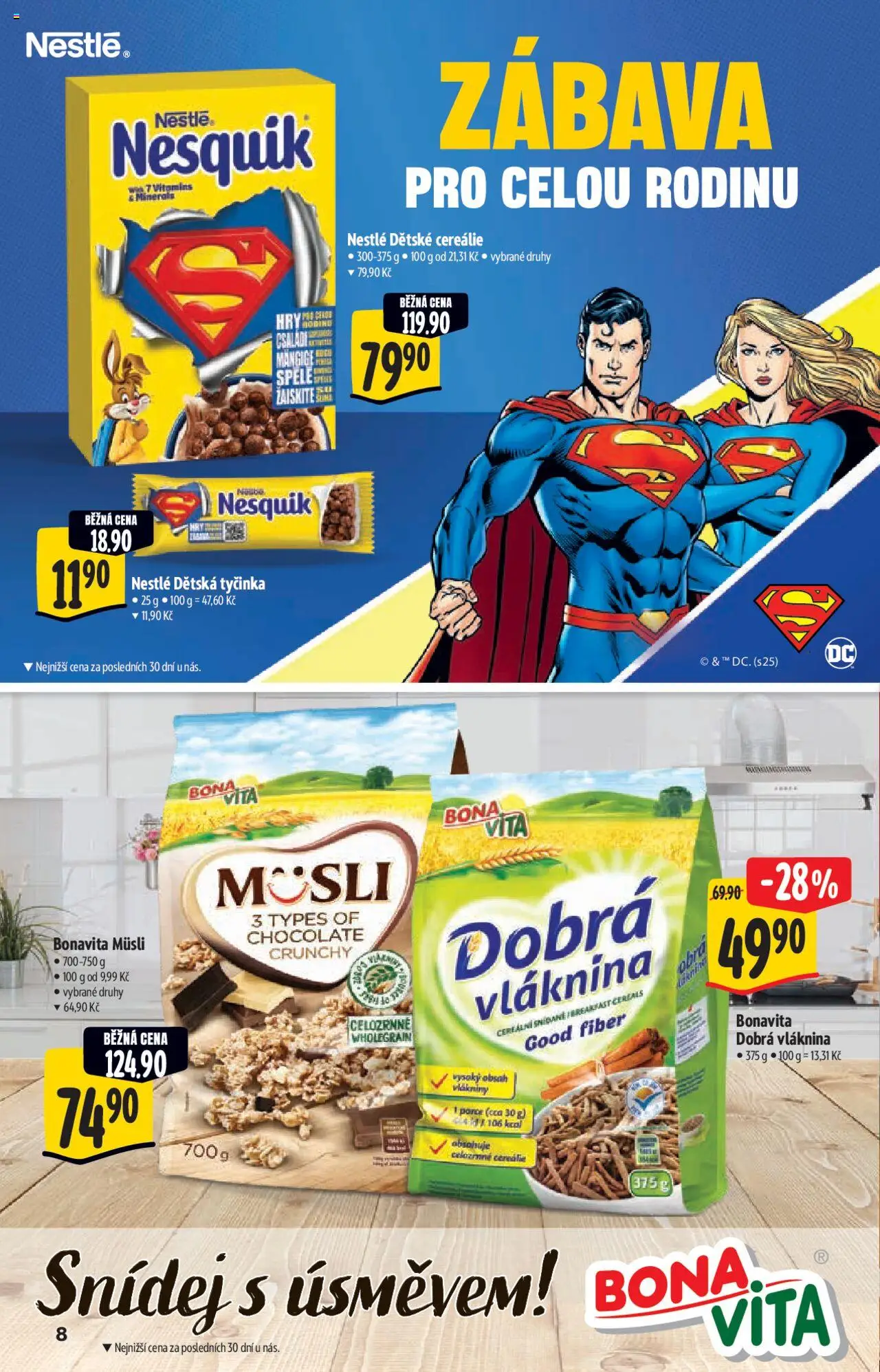 Albert katalog - Supermarket od 06.08.2025 | Strana: 8 | Produkty: Cereálie, Nesquik, Müsli