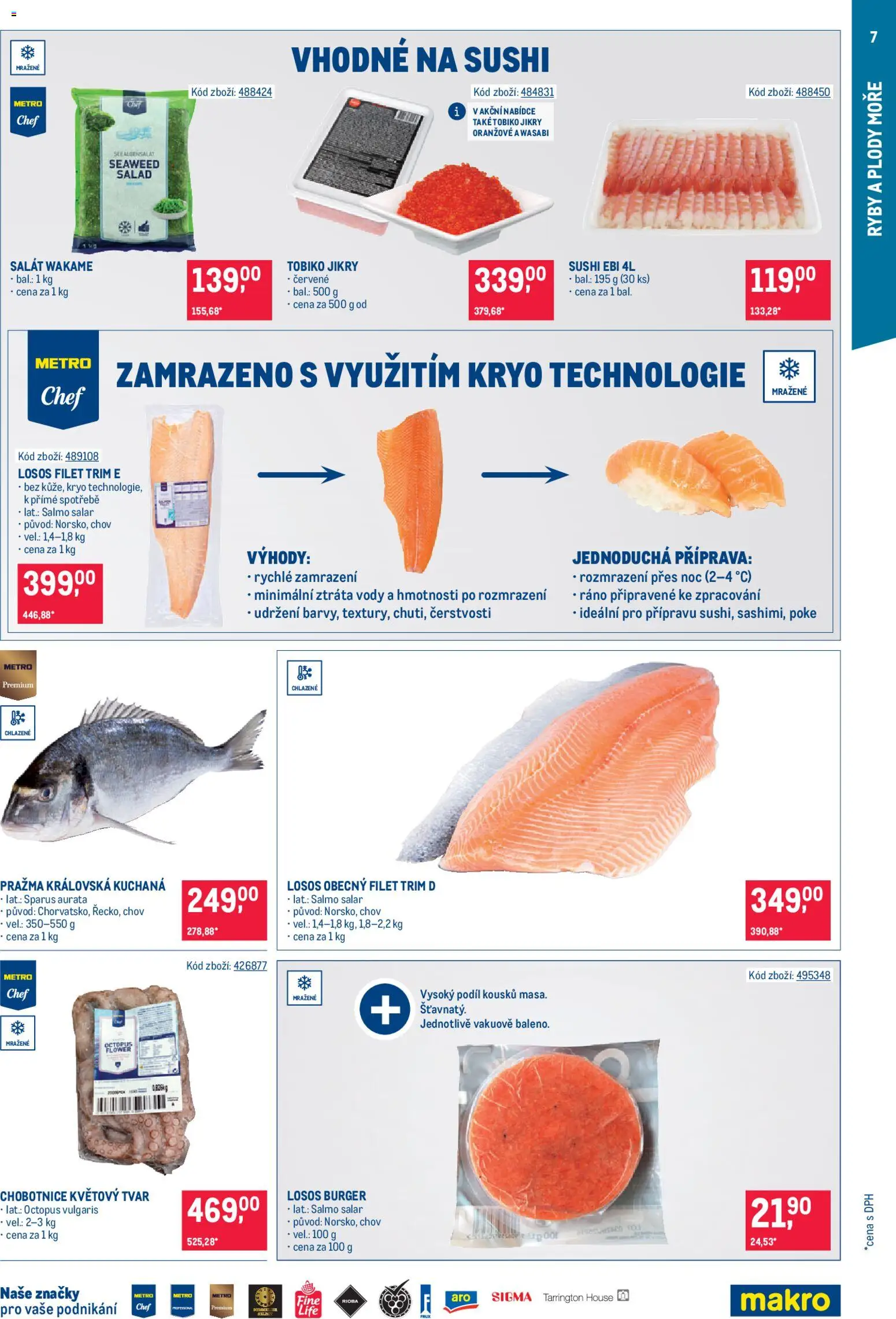 Makro leták - Gastronomie od 22.10.2025 | Strana: 7 | Produkty: Burger, Pražma, Chobotnice, Wakame