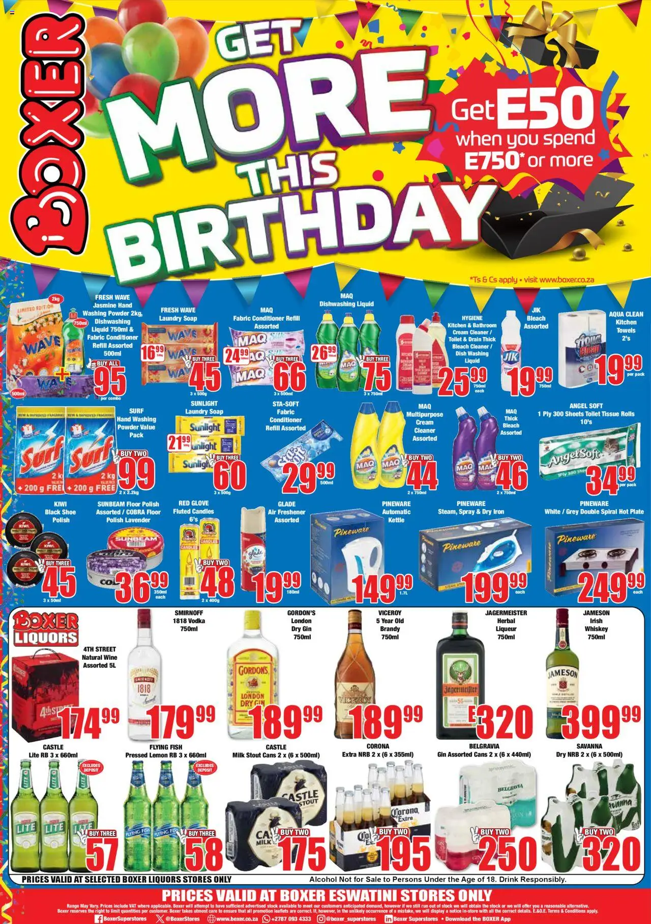 Boxer eSwatini - Specials │ valid from 24.07.2025 | Page: 8 | Products: Milk, Powder, Fish, Whiskey