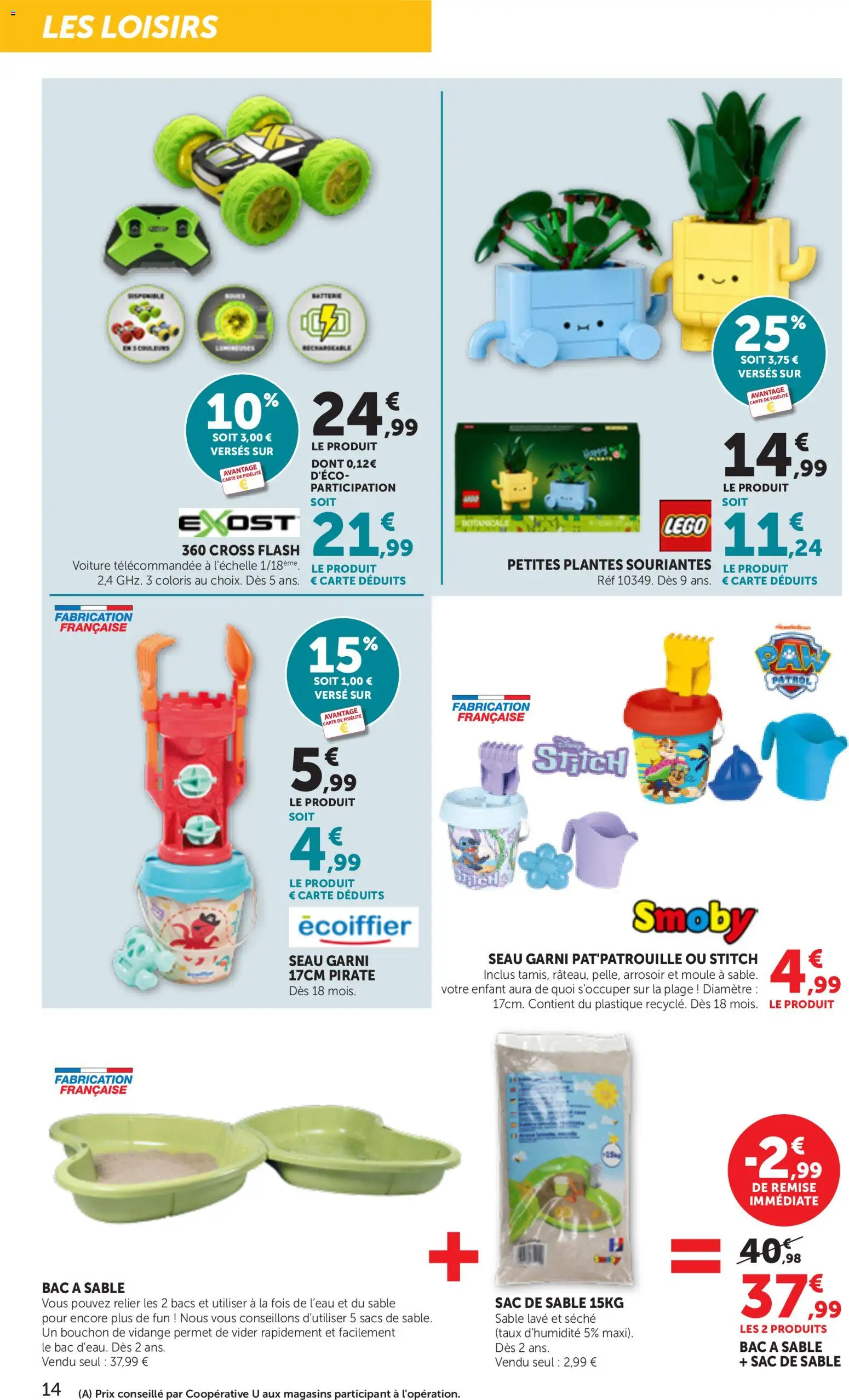 {H1} | Page: 14 | Produits: Légo, Sac, Plantes, Arrosoir