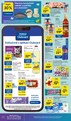 Náhled letáku Milka Čokoláda, 250-300 g, více druhů (100 g = 31,96-26,63 Kč) s aplikací Clubcard: (100 g = 29,96-24,96 Kč) od 18.03.2026 | Strana: 2