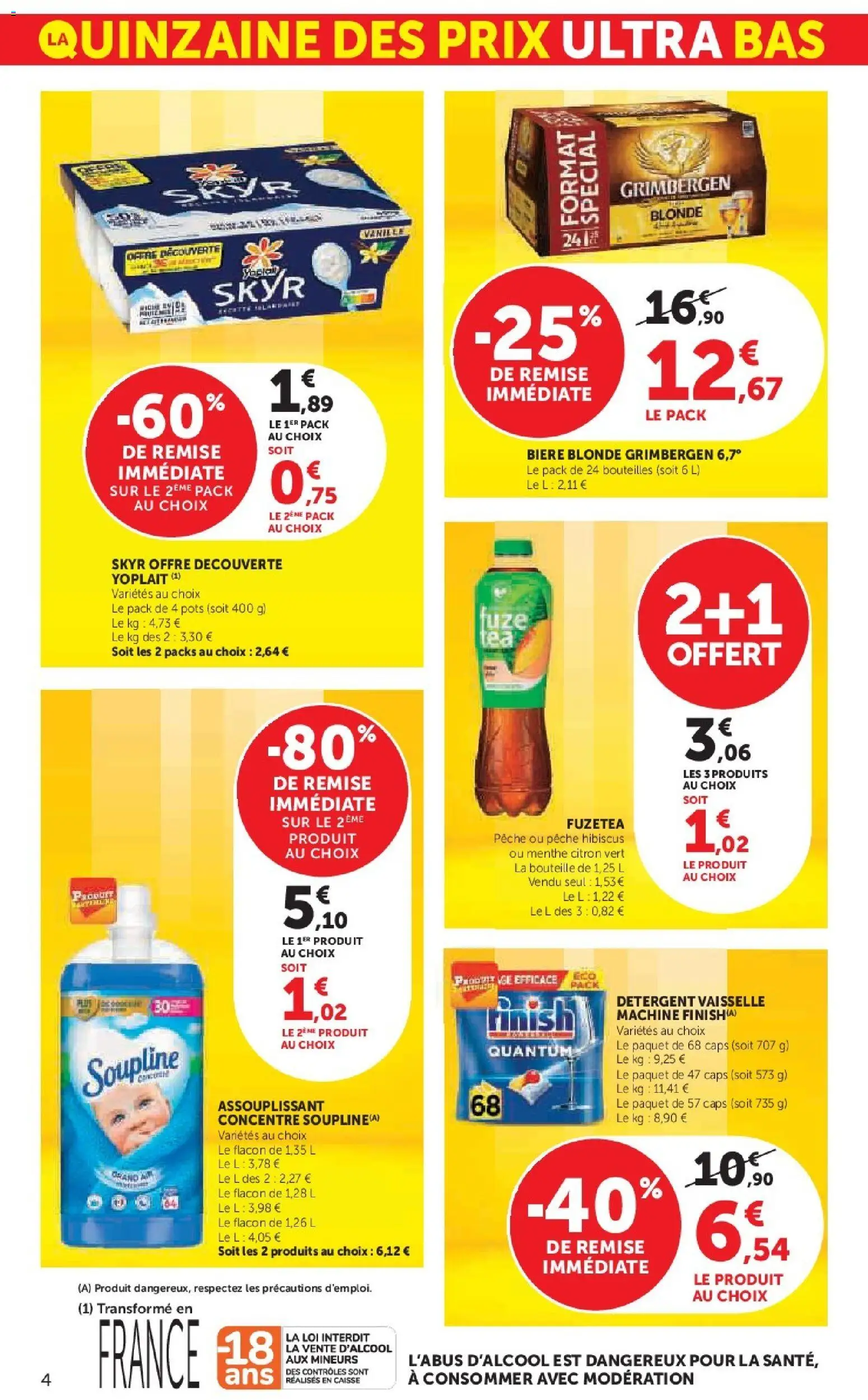 {H1} | Page: 4 | Produits: Citron vert, Pêche, Bière blonde, Bière