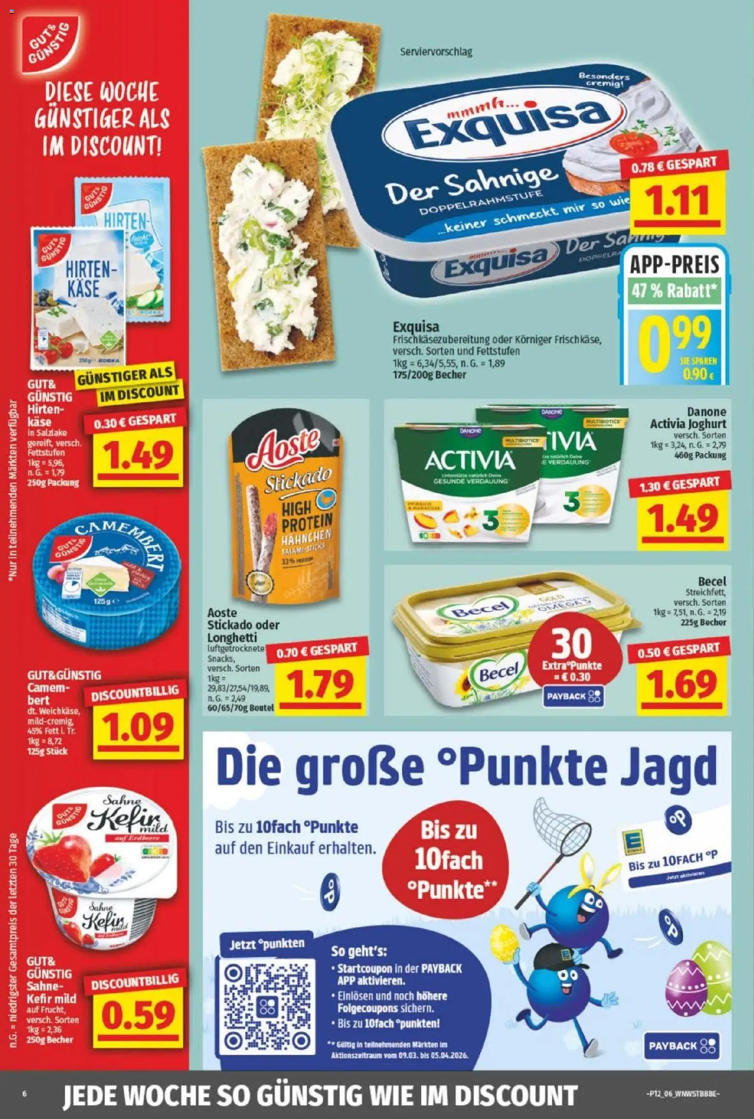 NP Discount Prospekt – gültig ab 16.03.2026 | Seite: 6 | Produkte: Hahnchen, Joghurt, Exquisa, Sahne
