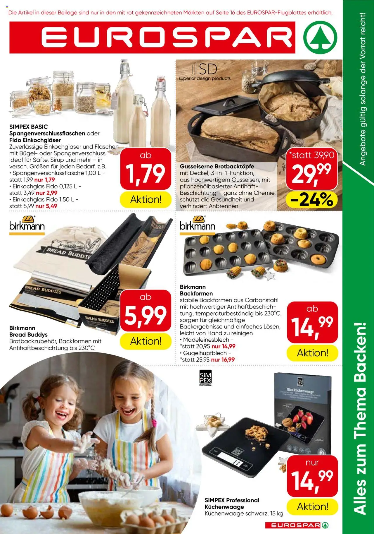 Eurospar Alles zum Thema Backen - Niederösterreich gültig ab 09.10.2025 | Seite: 1