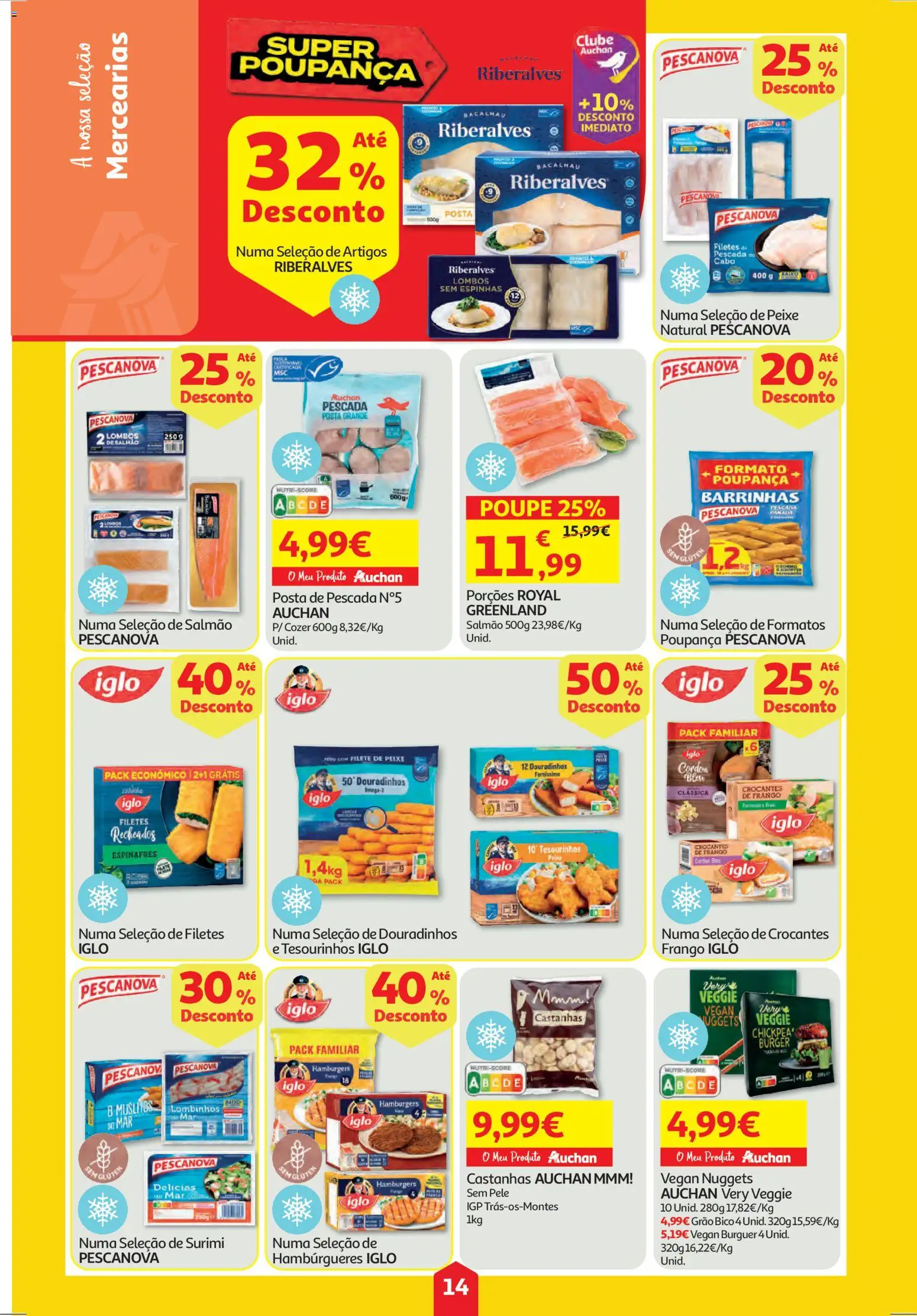 Auchan folheto │ válido de 06.11.2025 | Página: 14 | Produtos: Cabo, Bacalhau, Pescada, Salmão